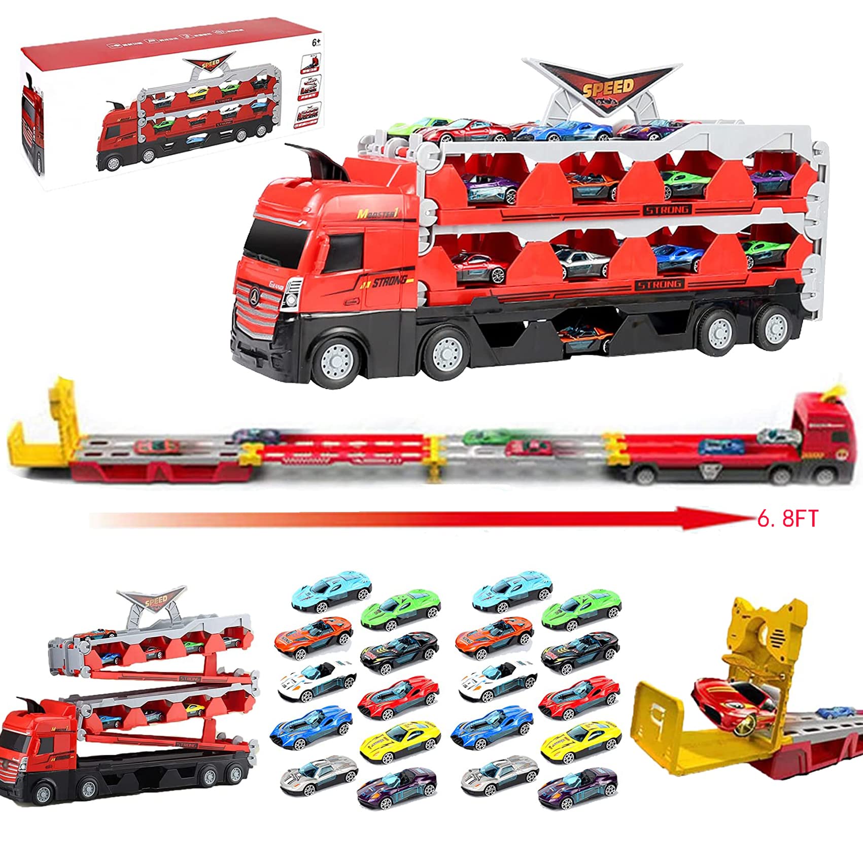 Buy Mega Hauler Truck with Ejection Race Track, Kids' Deform