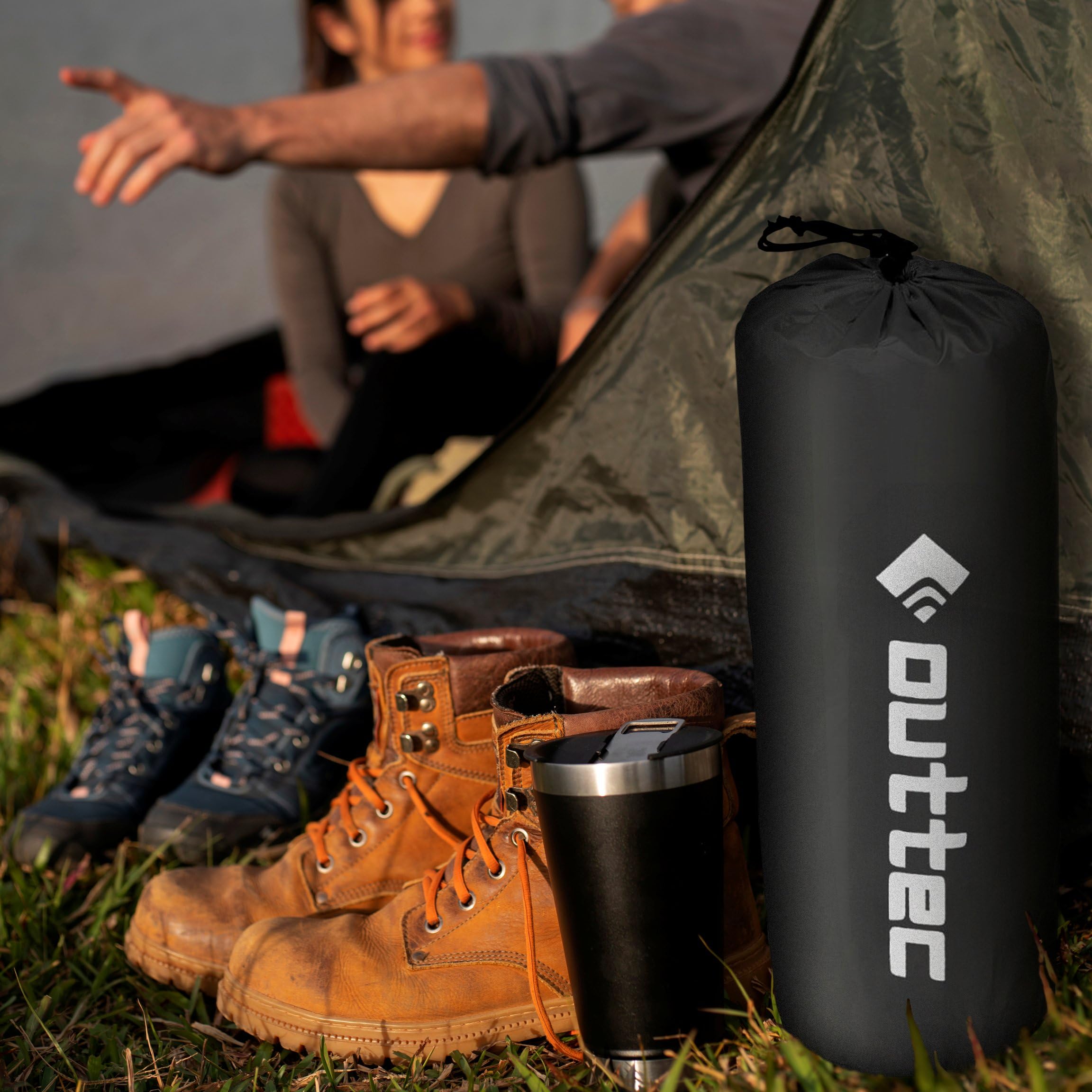 Esterilla de Camping con Almohada, Esterilla Ultraligera para Dormir, Impermeable, Plegable, para Camping, Deportes, Senderismo, Viajes, Viajes y Playa (Negro)