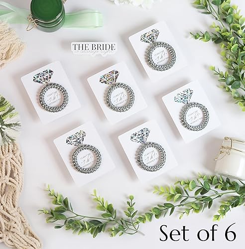 Miniatura 3 de Paquete de 6 lazos en espiral para el cabello en una tarjeta de propuesta  Corbatas para el cabello con cordón para novia dama de honor (oro o