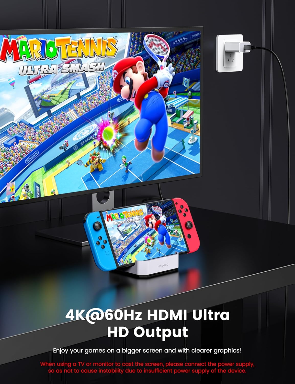 MOGOOD USB C Docking Station, Switch TV Dock Docking Station with HDMI, 1Gbps Ethernet,2*Type-A 3.0,100W USB C Charge,Compatible with Switch, Mobile Phones - Image 6