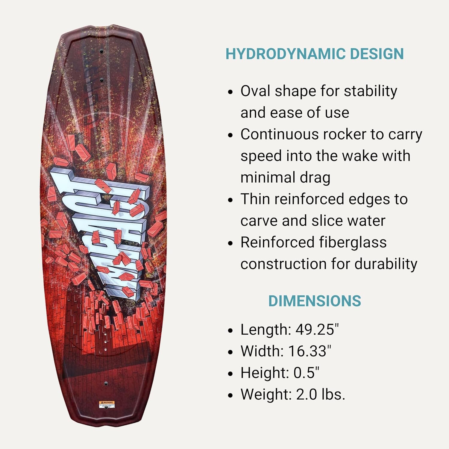 Rave Sports Impact Wakeboard with Charger Boots, Orange/Blk (PV1802677)