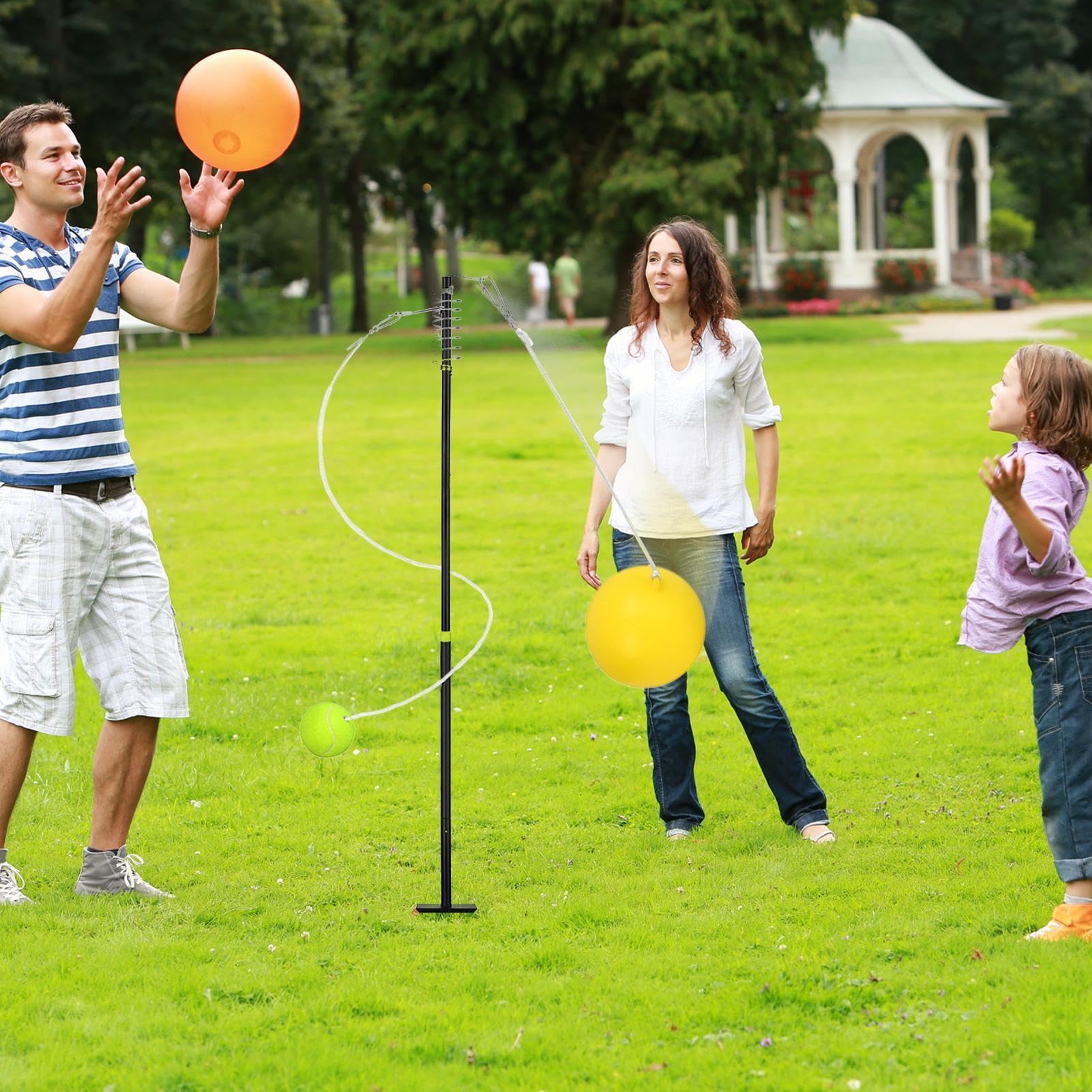 Tetherball-Set, Familienbindung, interaktives Sport, Outdoor-Spiel, Tetherball, Tennis, Park, Terrasse, Rasen, Schule, Spiel, Erwachsene, Jugendliche, Kinder, Studenten, Enthusiasten