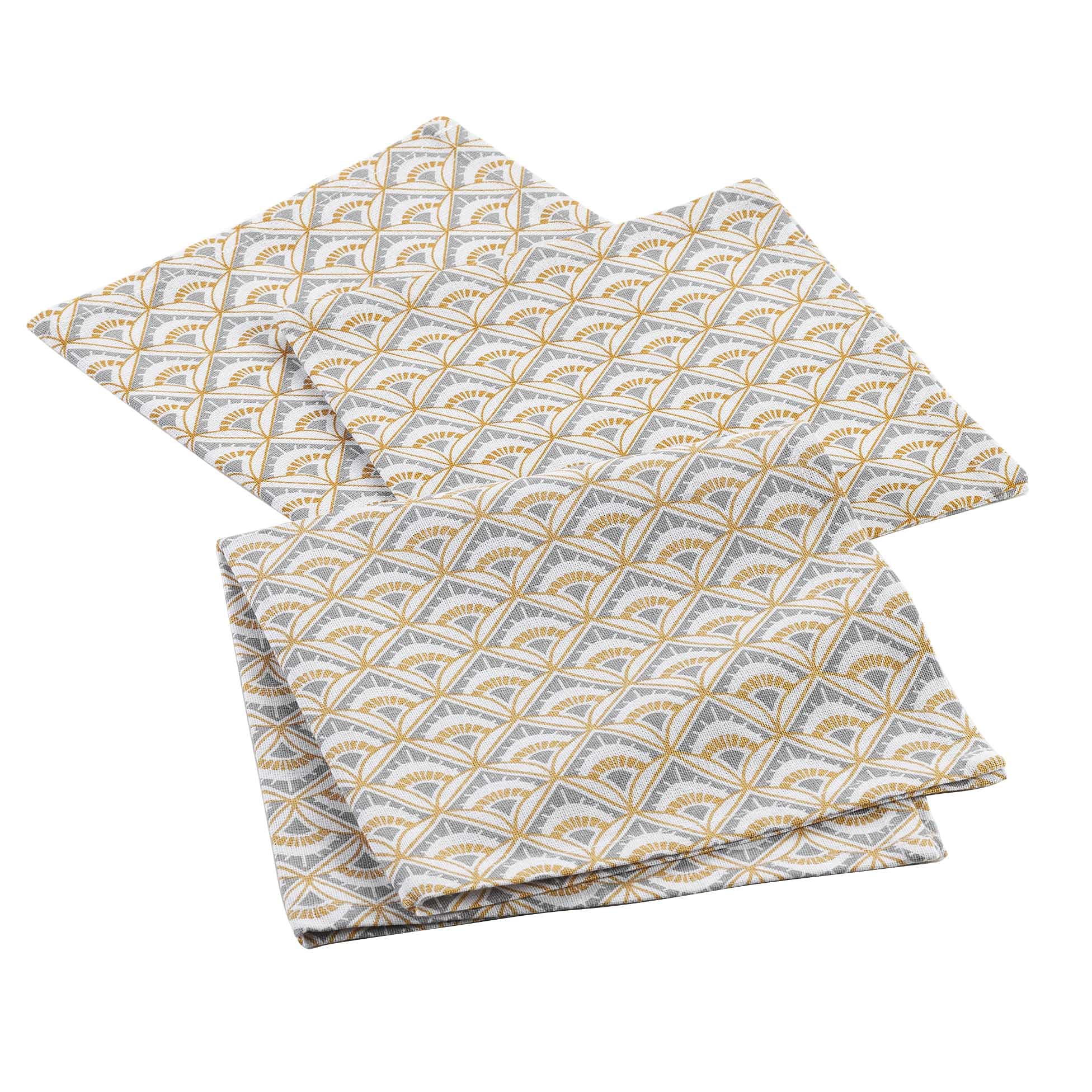 douceur d'intérieur Meridian 3 Table Napkins, Multicoloured, 40 x 40 cm
