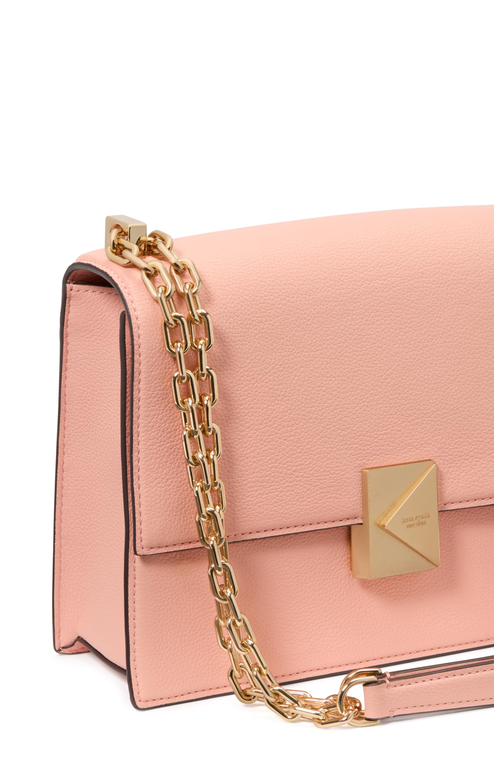 kate spade new york Women's Deco Leather Flap Chain Crossbody: Apricot Cream One Size