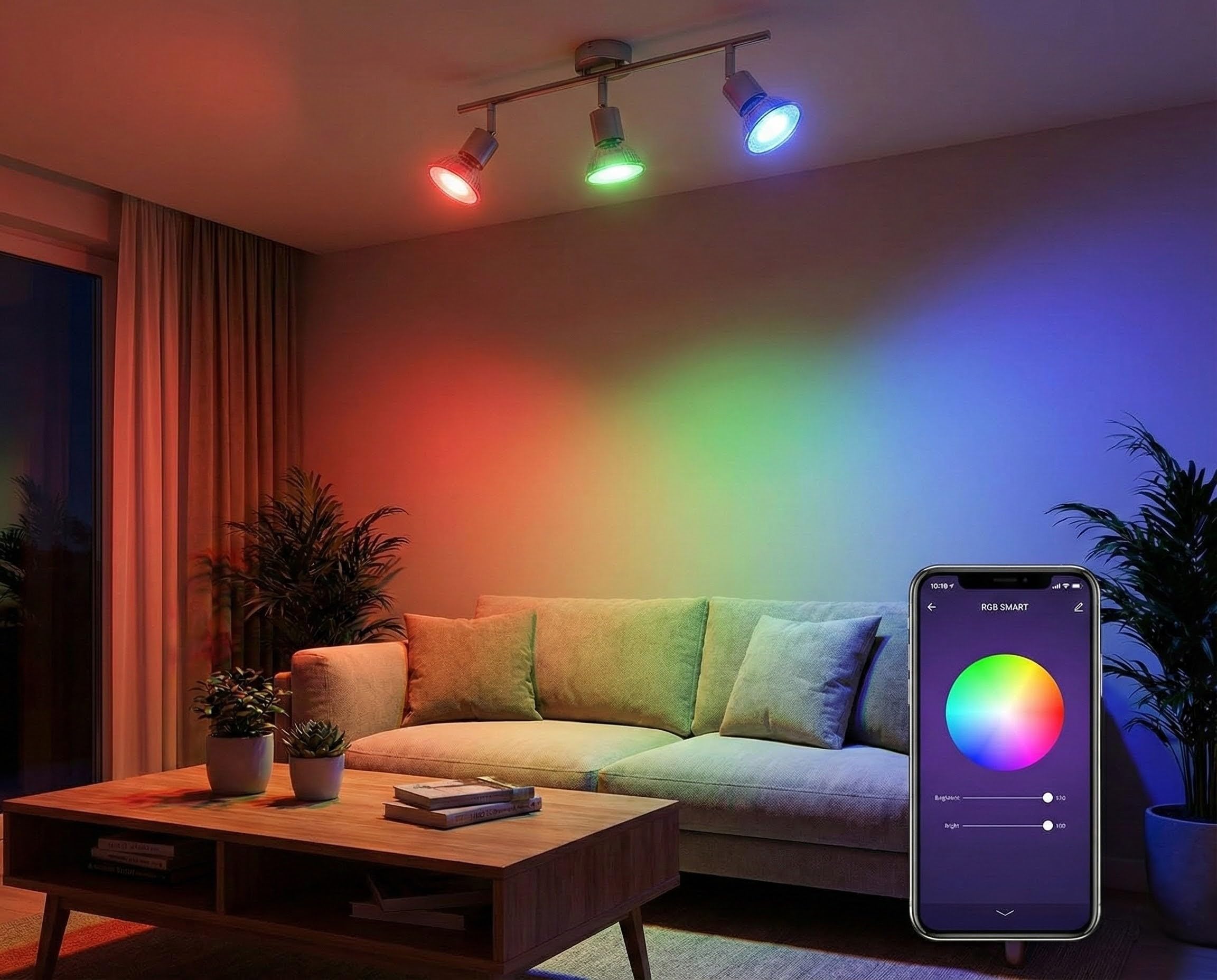 Générique LSC Smart Connect (Lot de 3) Ampoules LED Connectées GU10 WiFi - Dimmable, RGB & Blanc Variable (2700K-6500K) - 4.5W 390lm - Compatible Commande Vocale et Application LSC