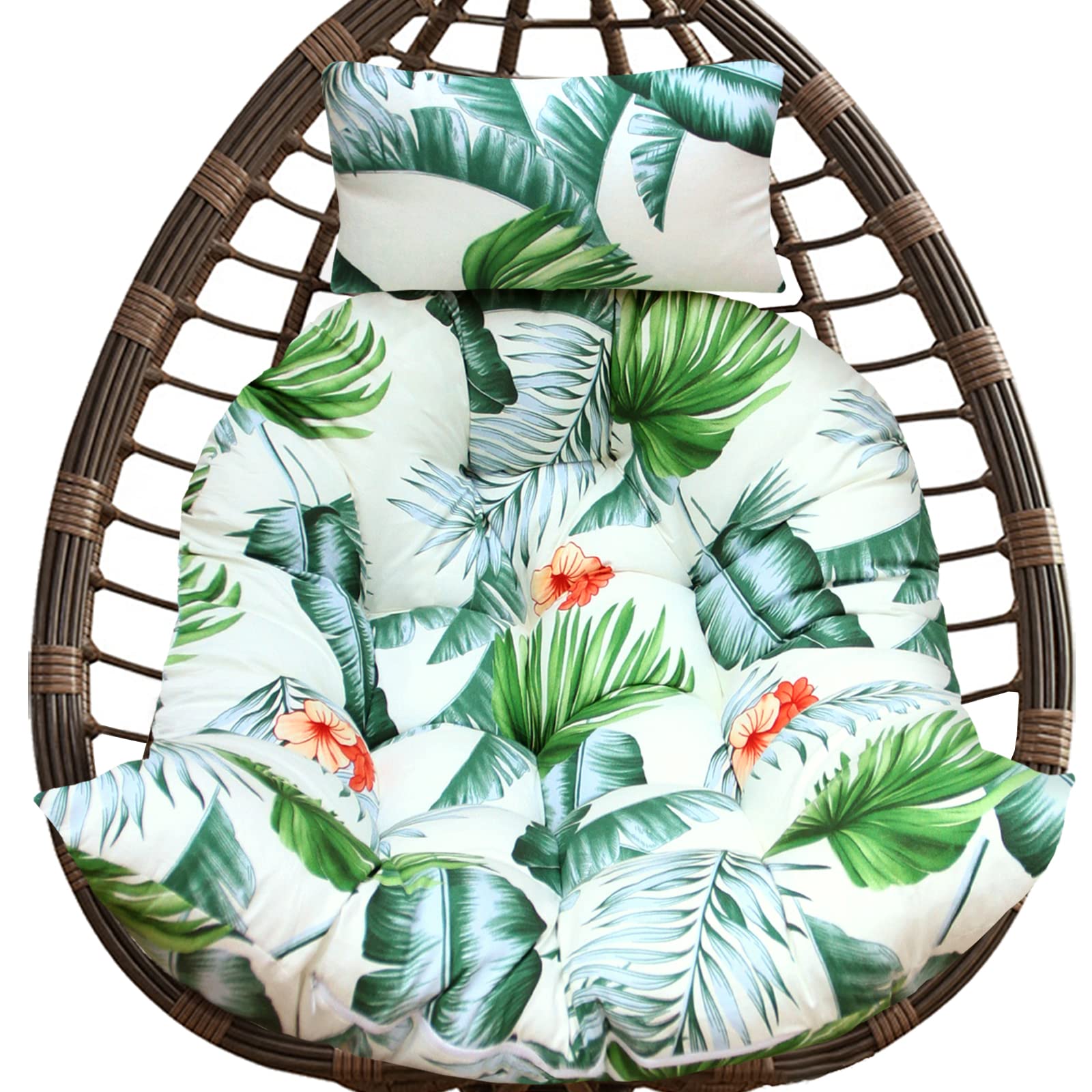 Photo 1 of Hanging Egg Chair Cushion - Thickened, Washable Seat With Headrest for Basket Chair (Hawaii)