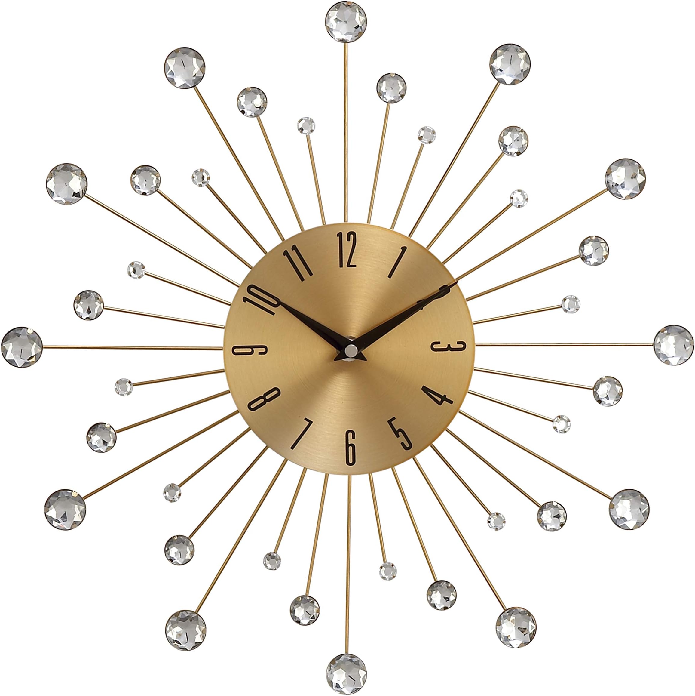 Deco 79 Metal Starburst Utensil Wall Clock, 15" x 1" x 15