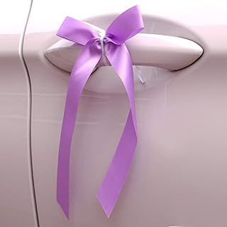 EinsSein 10x Autoschleifen Basic Set flieder Hochzeit | Hochzeitdeko | Hochzeitsschleifen fürs Auto Autodeko Spiegel | Antennenschleifen als Deko | Autodeko Schleifen Schmuck | Autoschmuck für