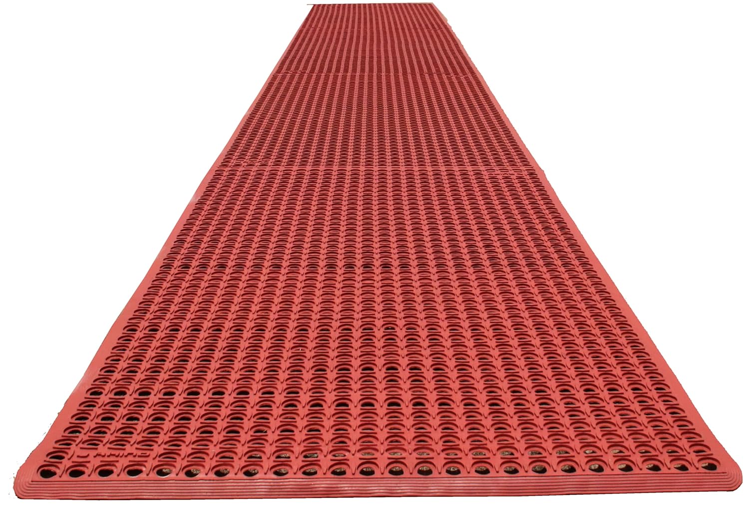 Rhino Mats, K-Series Comfort Tract Anti-Fatigue Drain-Thru Beveled Floor Mat, Drainage Non-Slip Grease-Resistance for Kitchen, Restaurant, Pool, Gym, Bar or Patio (Black, 3' x 20' x 0.5")