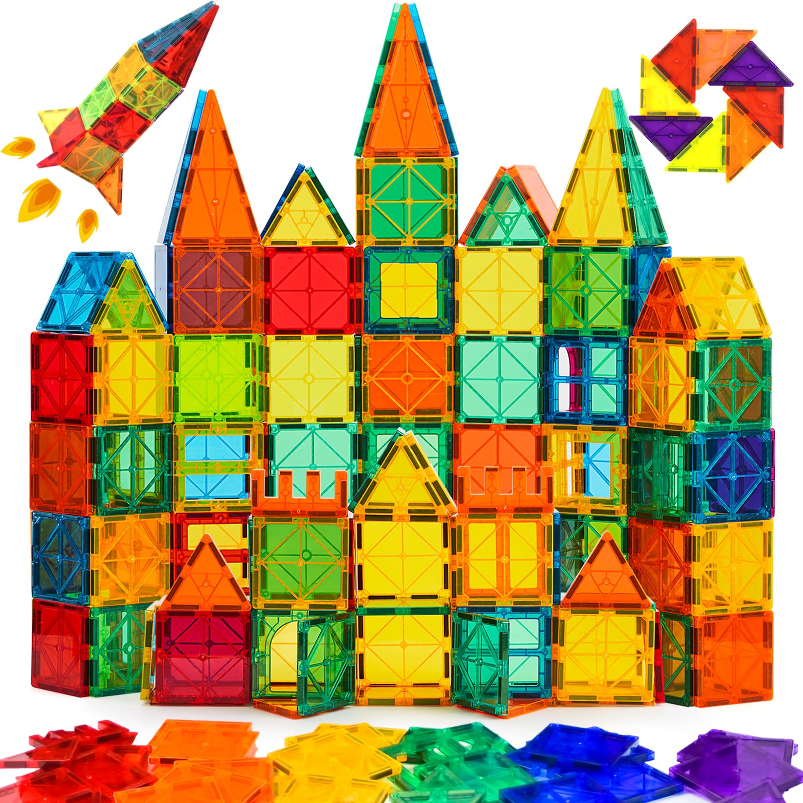 CuteTiger 100 Pcs Magnetic Tiles