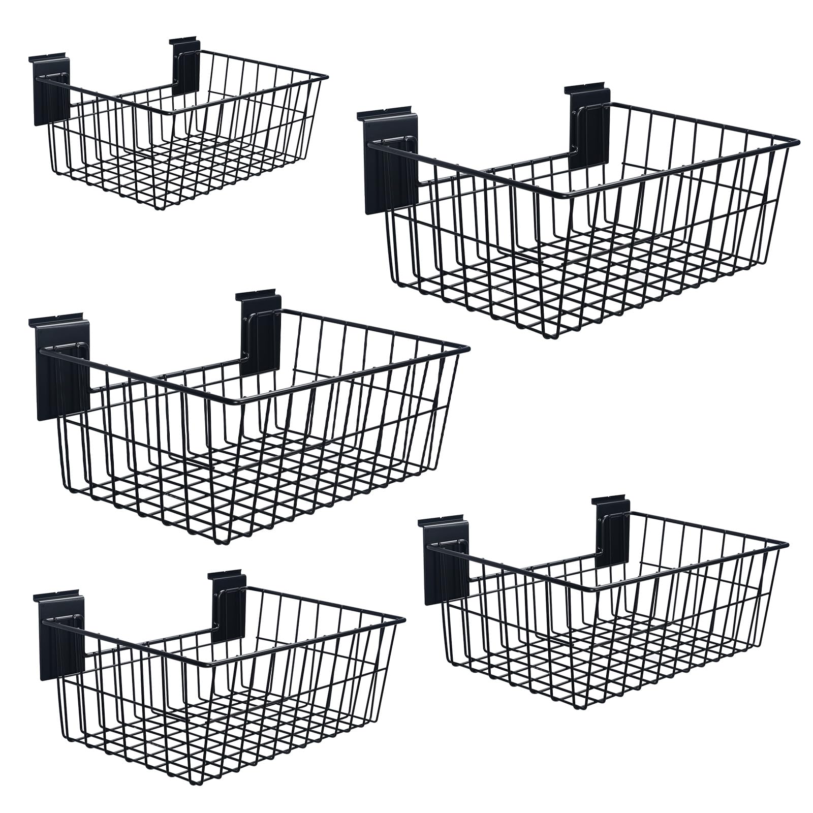 PYBTOOL 15-Inch Heavy Duty Steel Wire Slatwall Basket - Versatile Slatwall Accessory for Retail, Garage, Office, Sports, Toys, and More (5)