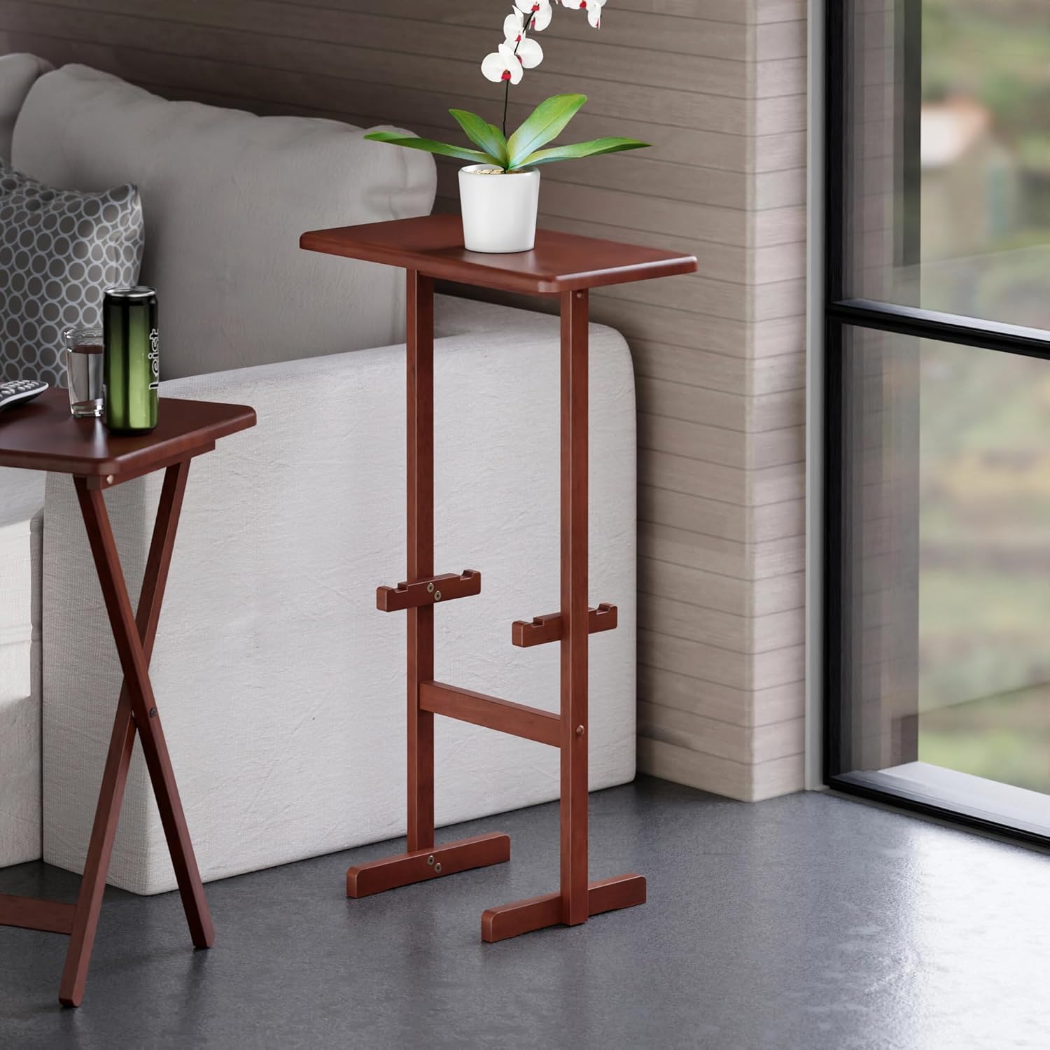 Winsome Riley Snack Table Rack, Walnut