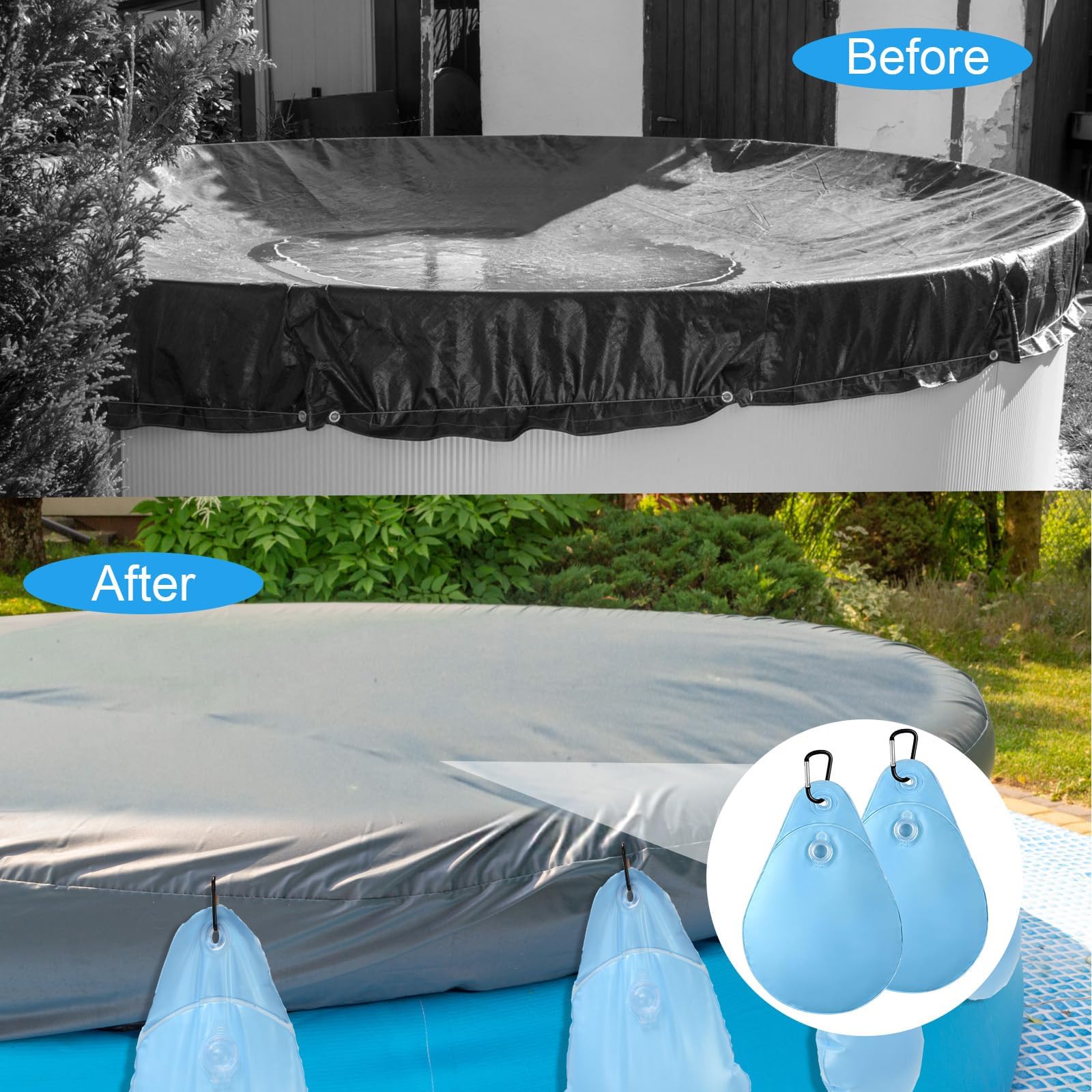 16 Stück Poolabdeckung Gewichte - Wassersäcke 23x34cm PVC