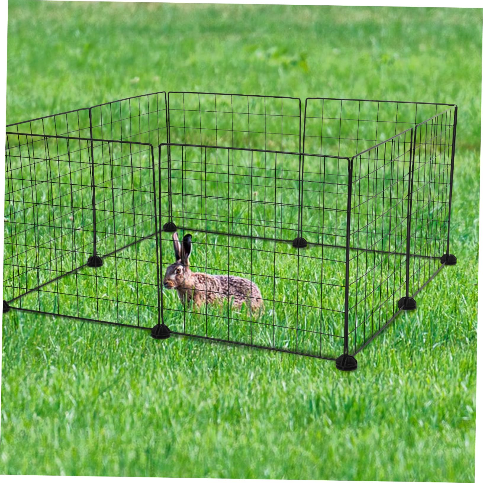 Yardwe Recinto Componibile per Piccoli Animali Gabbia in Ferro Regolabile 8pezzi per Polli Coniglietti Criceti Esterno Interno