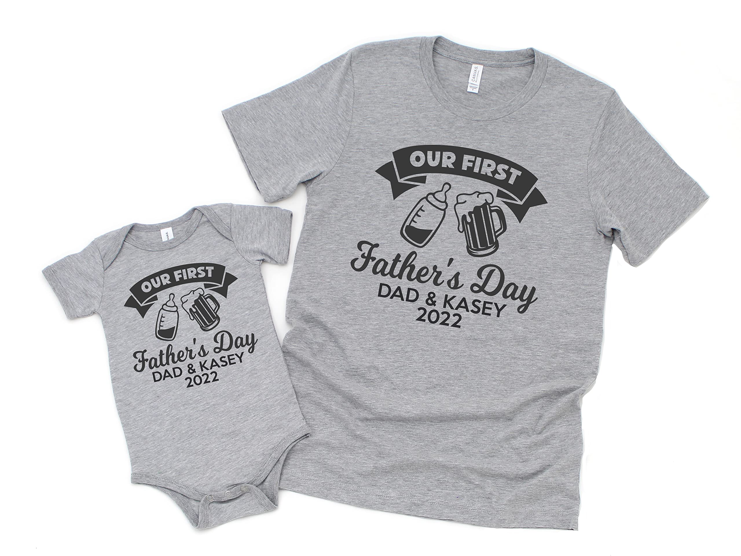 Our First Fathers Day Shirts Dad and Me Matching Happy Father's Day Father's Day Gift Matching Father's Day Shirts