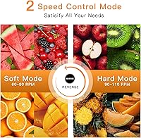 Vista 5 de MegaWise Cold Press Slow Masticating Juicer – Quiet Cold Press Technology, Dual-Speed Modes, High-Yield Fruit & Vegetable Extractor, Quick-Clean