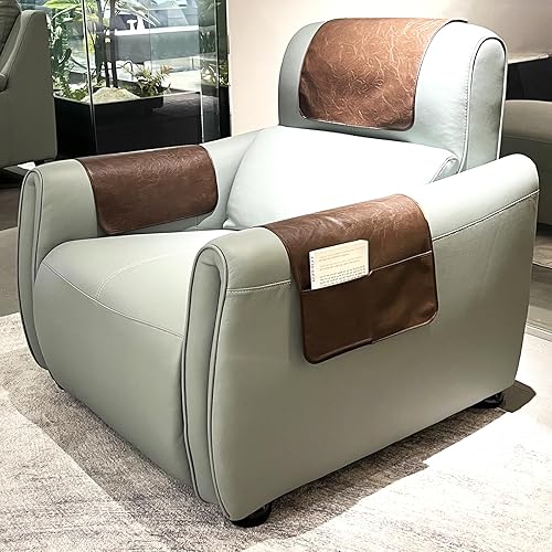 Funda para reposacabezas de 3 piezas para silla reclinable, protector de reposacabezas reclinable de piel sintética, funda de sofá reclinable con