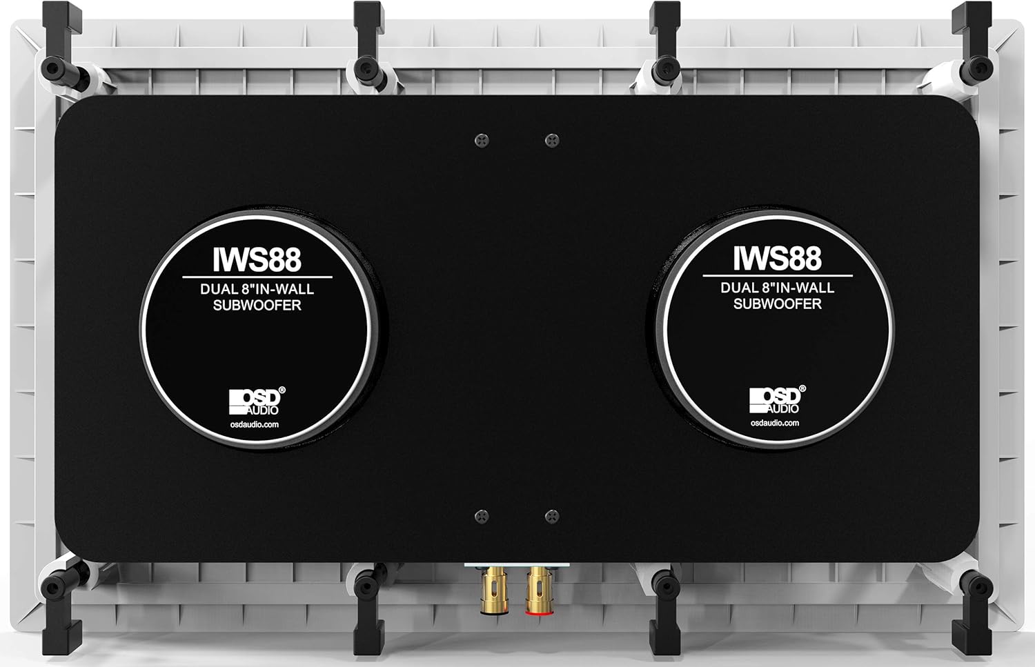 OSD Audio in-Wall Subwoofer & Sub Amp Bundle – 350W Dual 8" Sub with 800W Class D Mono Amplifier – Deep Bass for Home Theater Audio Systems