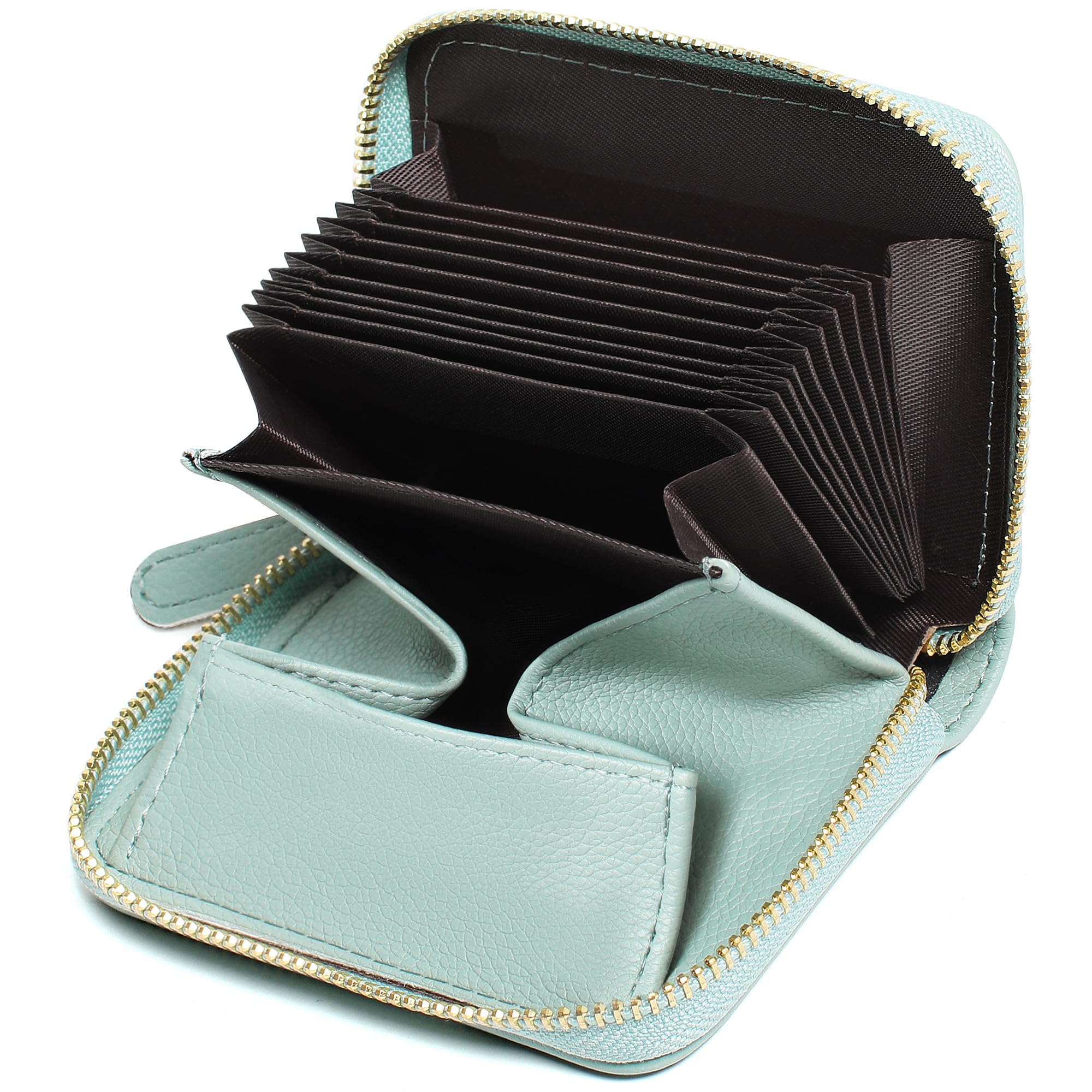 Pomelo Best Kreditkartenetui Kartenetui Damen RFID Schutz mit Vielen Fächern und Münzfach, Reißverschluss Portemonnaie Klein