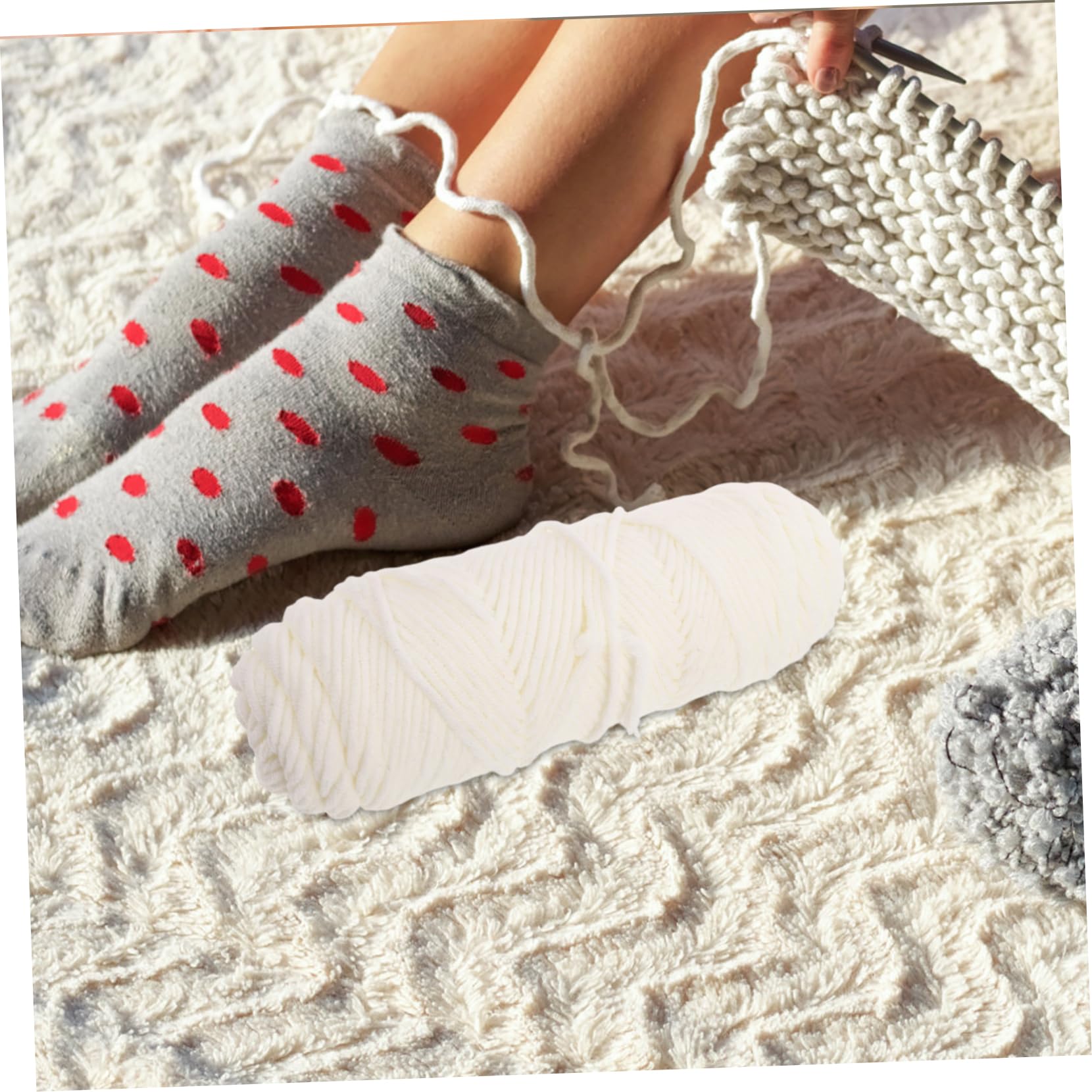 Uonlytech 7rollen Häkelnadeln Aus Milchbaumwolle Weiches Garn Für Puppenzubehör Babydecken Mützen Pullovern Stricksocken DIY-Hobby-projekte Für Erwachsene Anfänger Und Experten