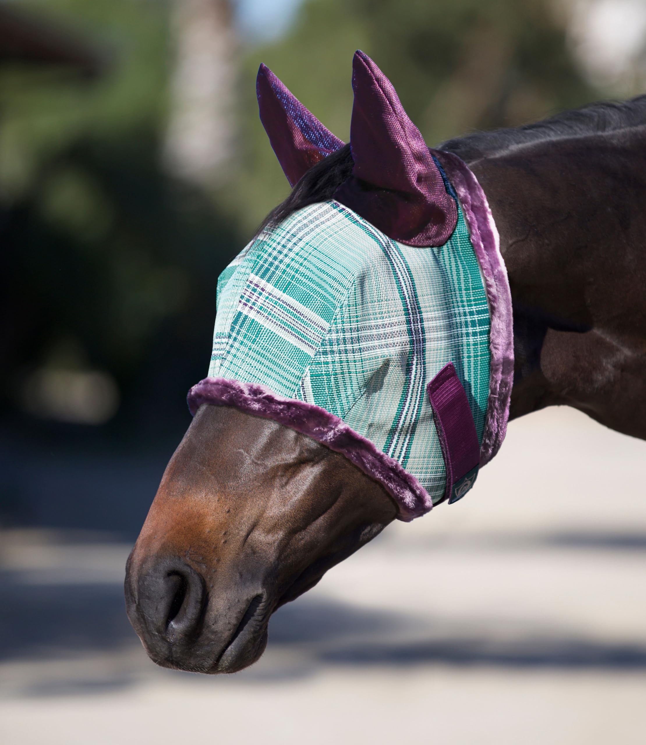 Kensington Fly Mask with Soft Ears w/Fleece Imperial-Jade/Large - Average (900-1200 lbs)