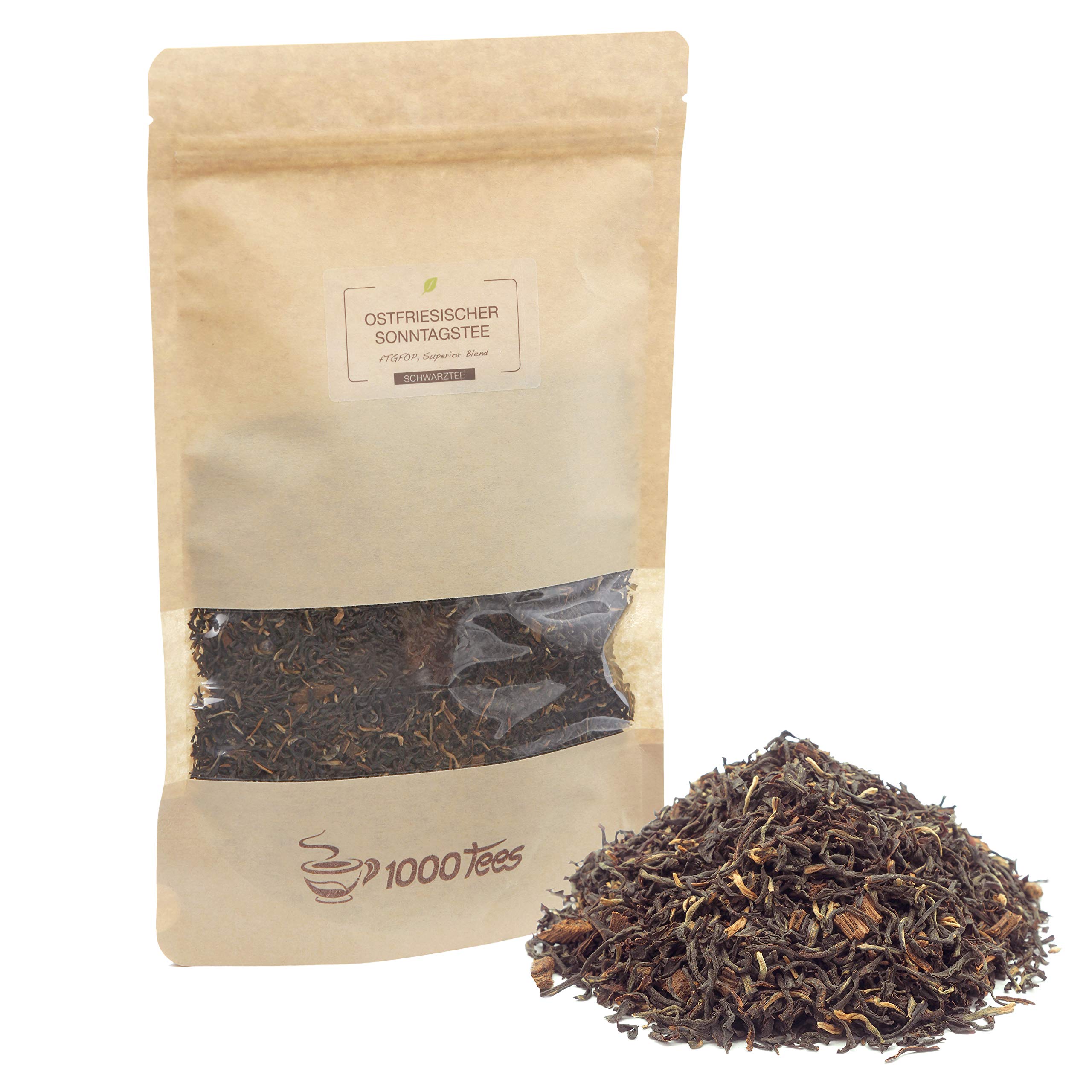 Schwarztee Ostfriesischer Sonntagstee mit echter Vanille Superior Blend aus Assam, kräftig, malzig, vanillig, frisch abgefüllt