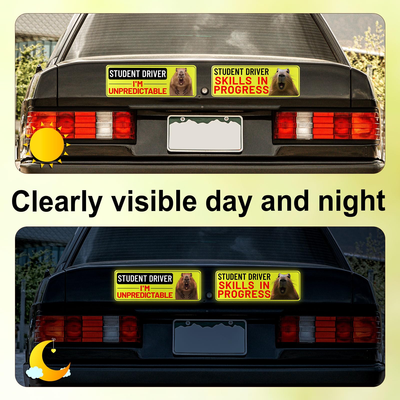Student Driver Sticker, Reflecterende Decals voor Auto Bumper, Student Driver Sticker Logo Auto, Student Driver Magneet Veiligheid Teken, Leren Driver Verwijderbare Bumper Sticker Student Driver Sticker, Reflecterende Decals voor Auto Bumper, Student Driver Sticker Logo Auto, Student Driver Magneet Veiligheid Teken, Leren Driver Verwijderbare Bumper Sticker