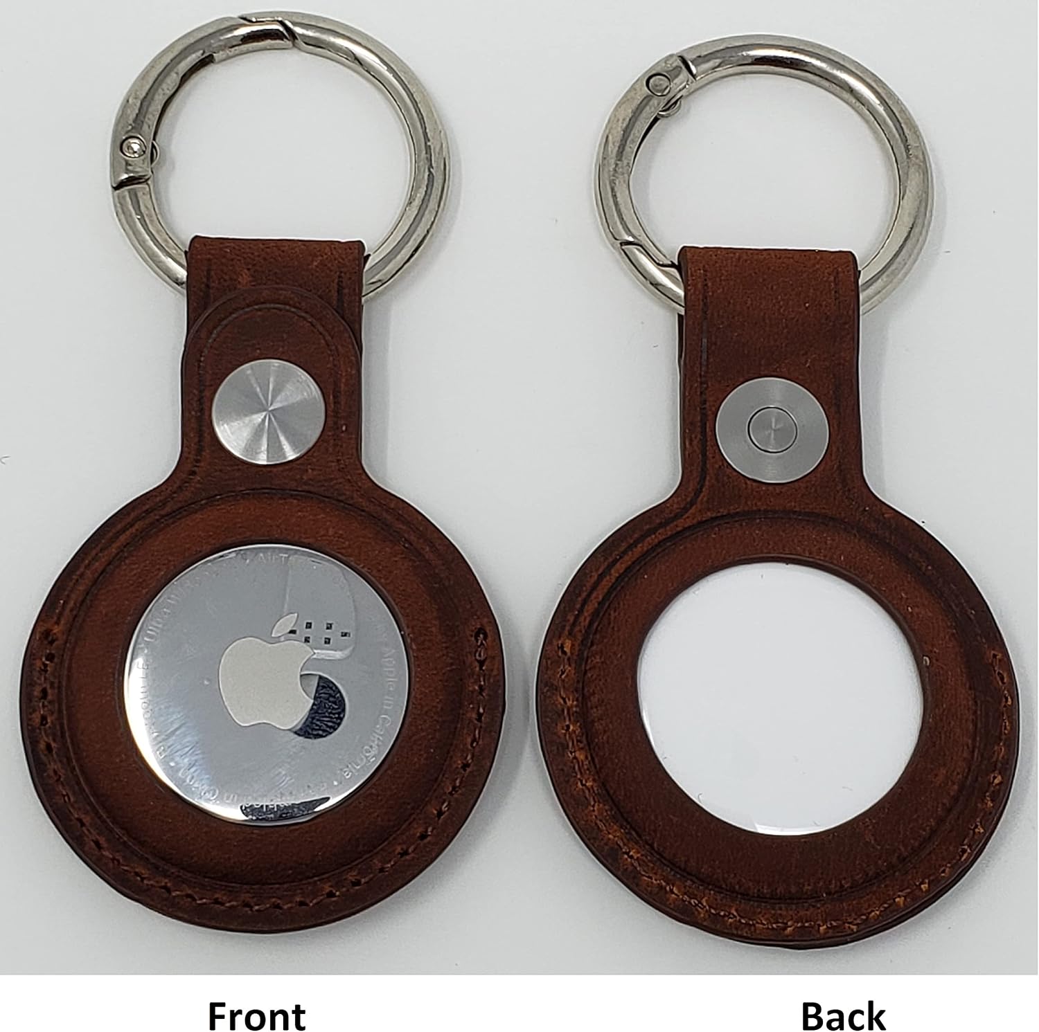 tne crazy horse genuine leather case for apple airtags case airtag holder with key ring keychain protective cover air tag case cover for backpack suit