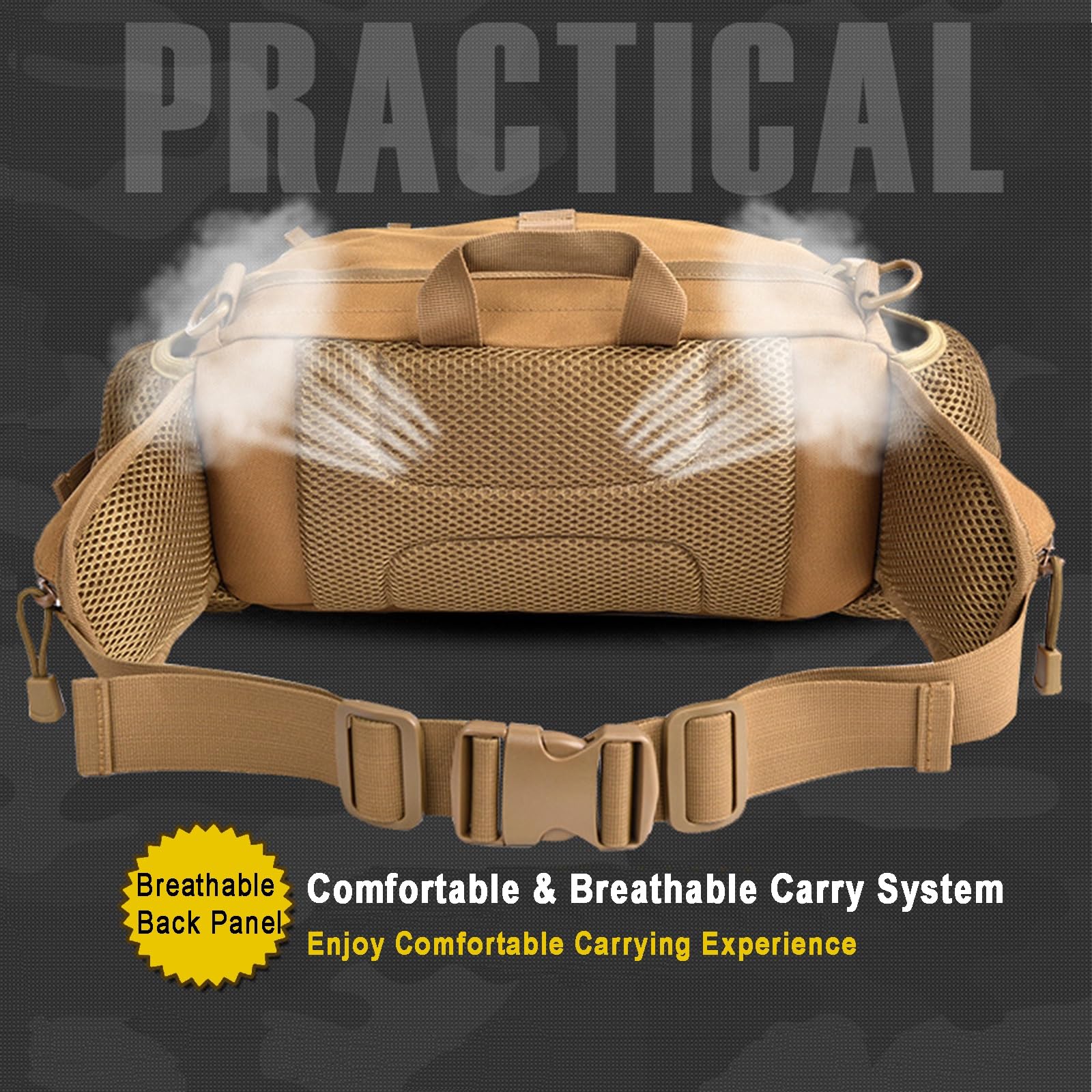 Borsa Cintura Tattica, Borsa Crossbody MOLLE, Borsa Borraccia Militare