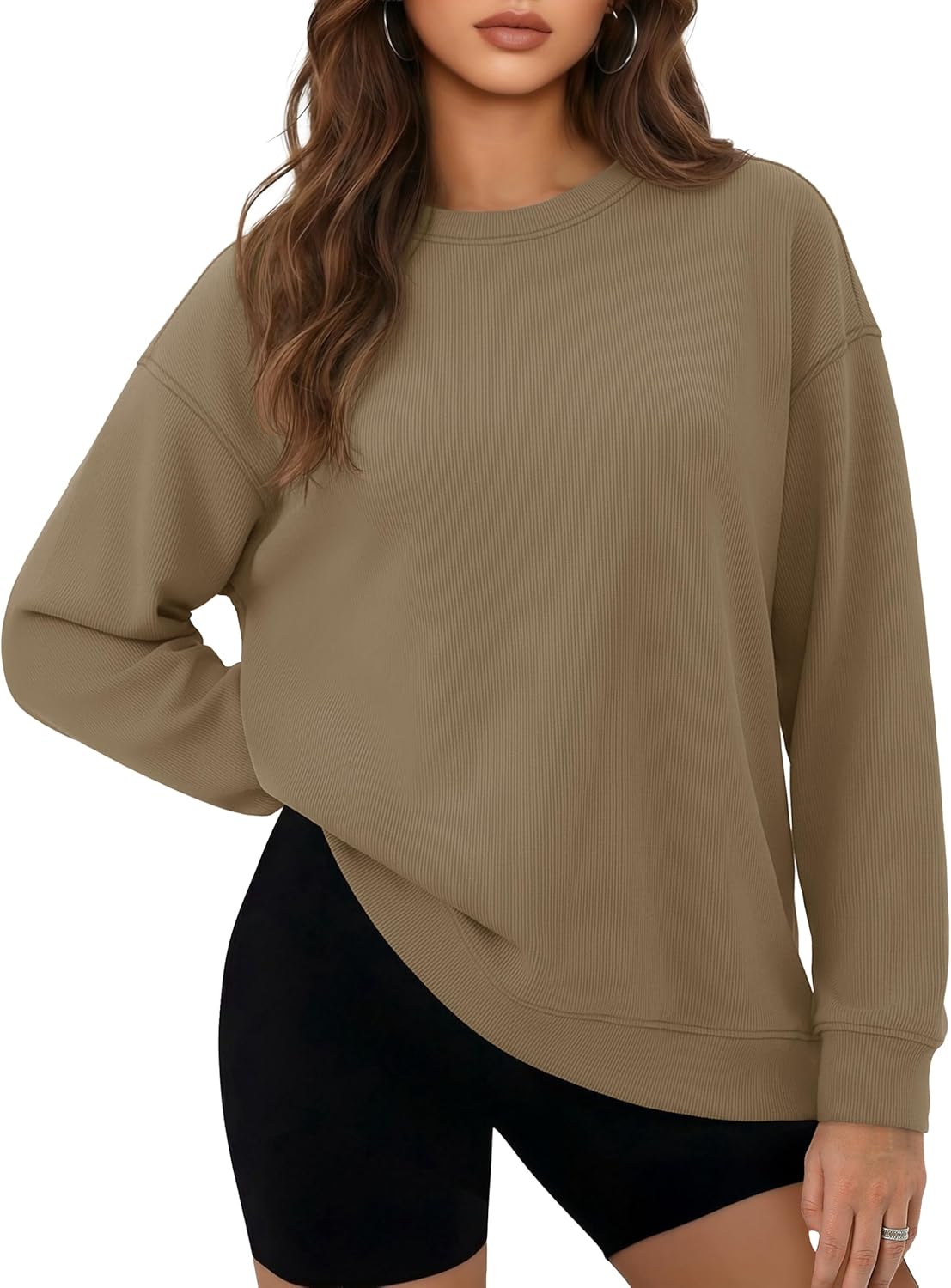 YUCOLEN Womens Oversized Sweatshirt Crewneck Fleece Long Sleeve Pullover Tops Loose Fit Casual Fashion Fall Winter Clothes