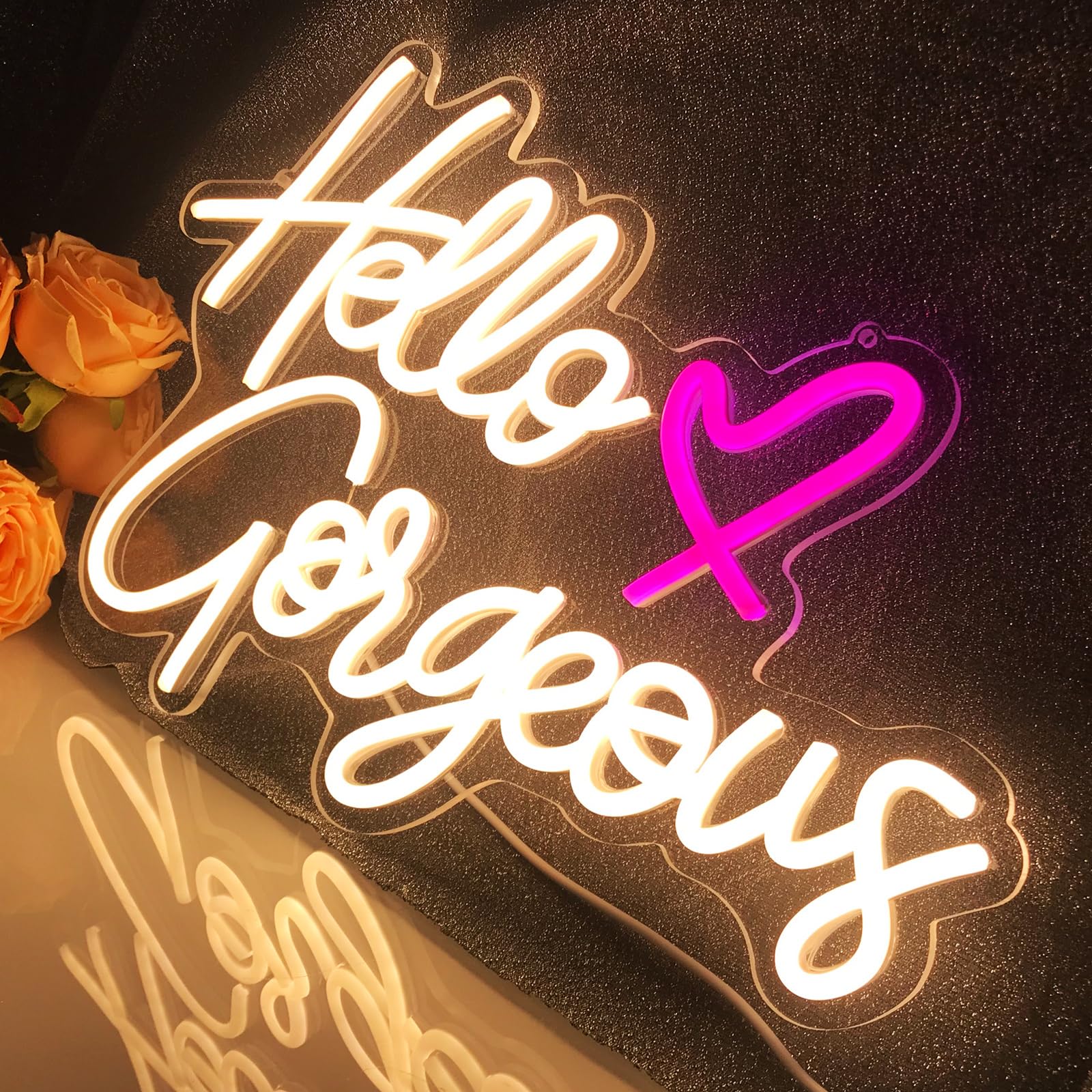 Hello Wunderschöne Neon LED Neon für Wände Warme Weiße Neon Lichter Für Junggesellenabschiede Geburtstag Verlobungspartys Hochzeitsdekoration Mit 16.5 "X 11"Zoll