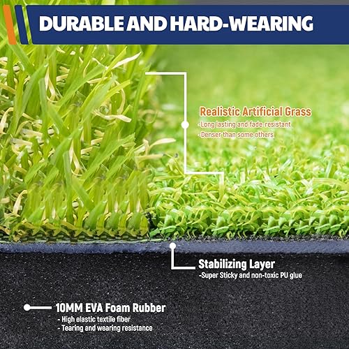 Miniatura 26 de JAYA Alfombrilla de golf con base de goma pesada, alfombrilla de práctica de golf plegable para entrenamiento en interiores y exteriores, calle