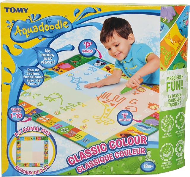 Aquadoodle Classic Large Water Doodle Mat, Official TOMY No Mess Colouring and Drawing Game, Suitable for Toddlers and Children From 18 Months+