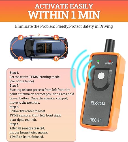 Miniatura 4 de Herramienta de reaprendizaje universal TPMS, entrenamiento de programación de sistemas, Herramienta de activación del sistema de monitor de presión