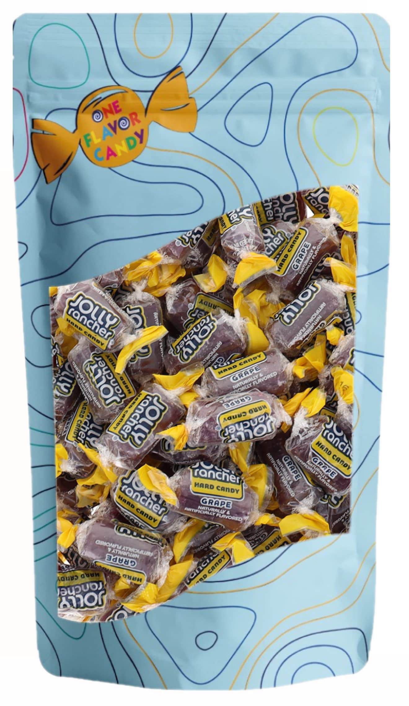 Jolly Rancher World's Best Flavored Fruit Hard Candy Bulk Candies in Sealed Bag 16oz Tasty Yummy Perfectly Delicious Time (Grape)