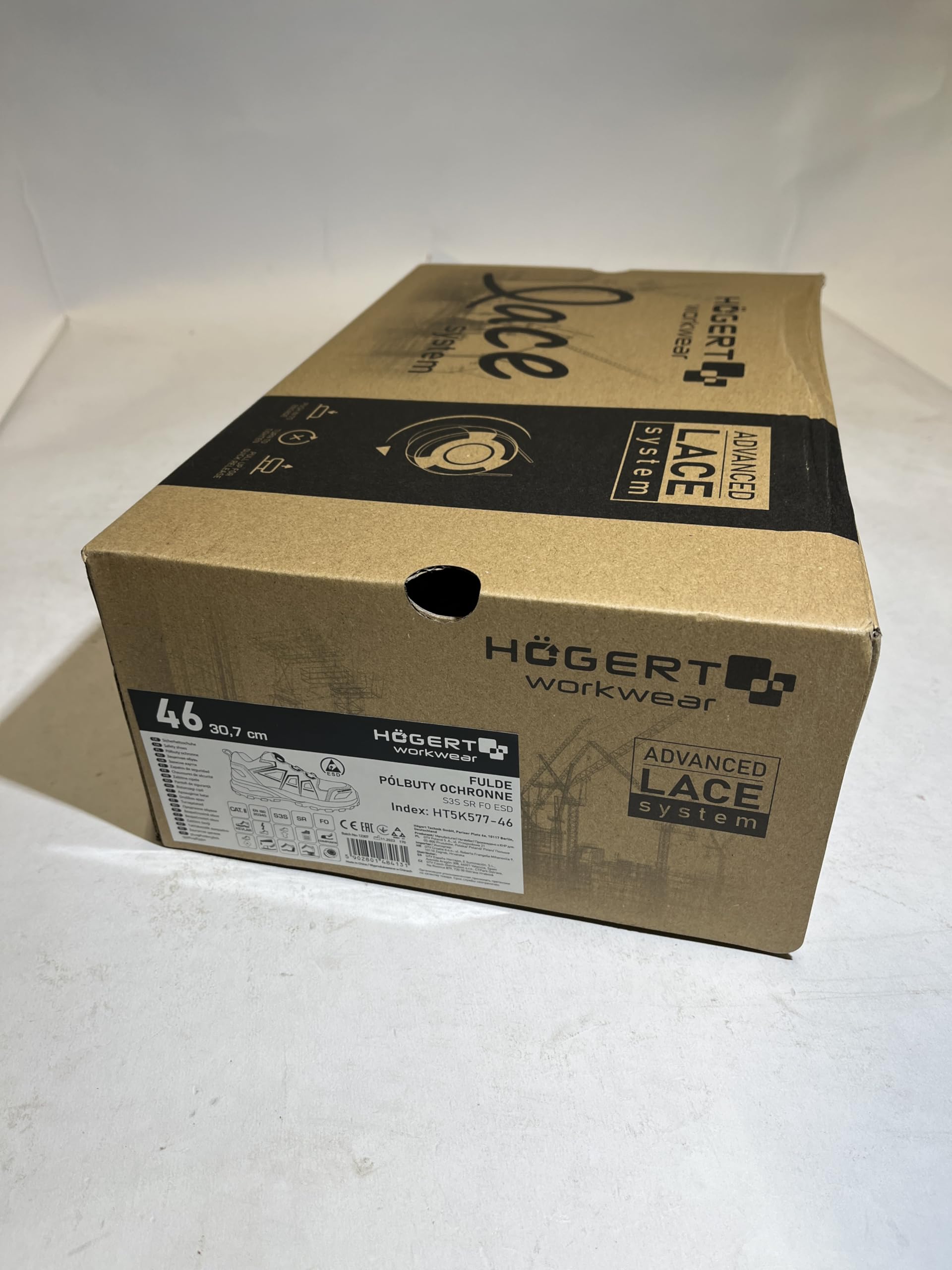 Högert Technik, Fulde Sicherheitsschuhe Lace System S3s SR FO ESD Grau/Blau 40, Scarpe Antinfortunistiche, Grigio Blu, EU