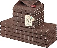Vista 13 de Homaxy Juego de toallas de cocina y paños de cocina, 12 x 12 y 13 x 28 pulgadas, juego de 8 toallas de cocina de rizo de algodón a granel, diseño a