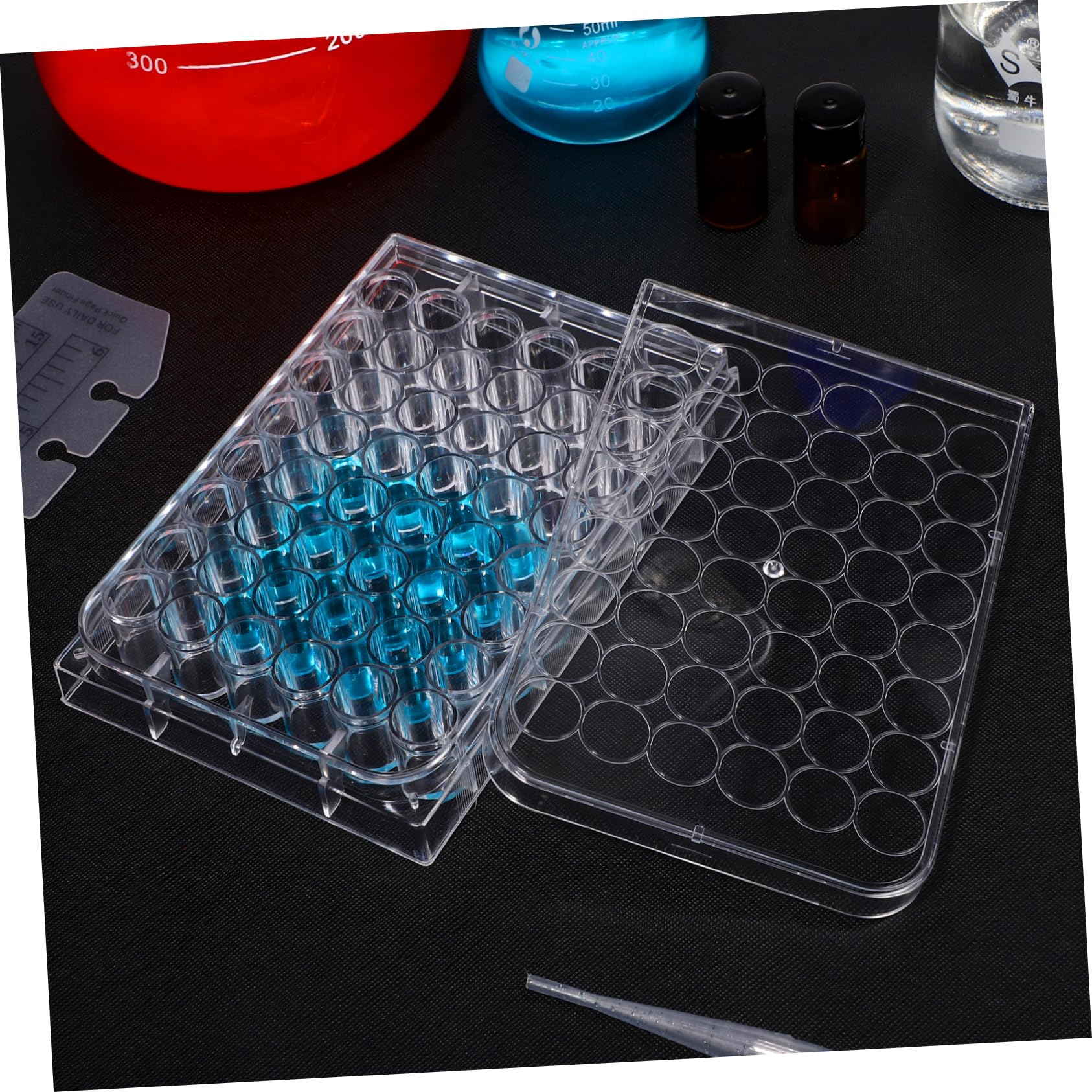 GLEAVI 15 Pezzi piastra di coltura cellulare scientifico piastra per coltura tissutale con coperchio BENE petri piatto pasquale asse vaschetta plastica piastra di coltura per