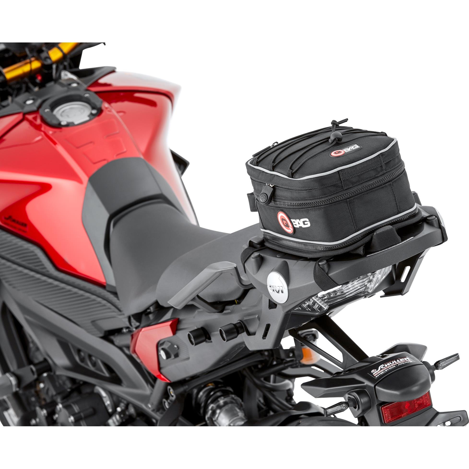 QBag Borsa Posteriore Moto Portaruota 3,5 a 5 Litri, Nero