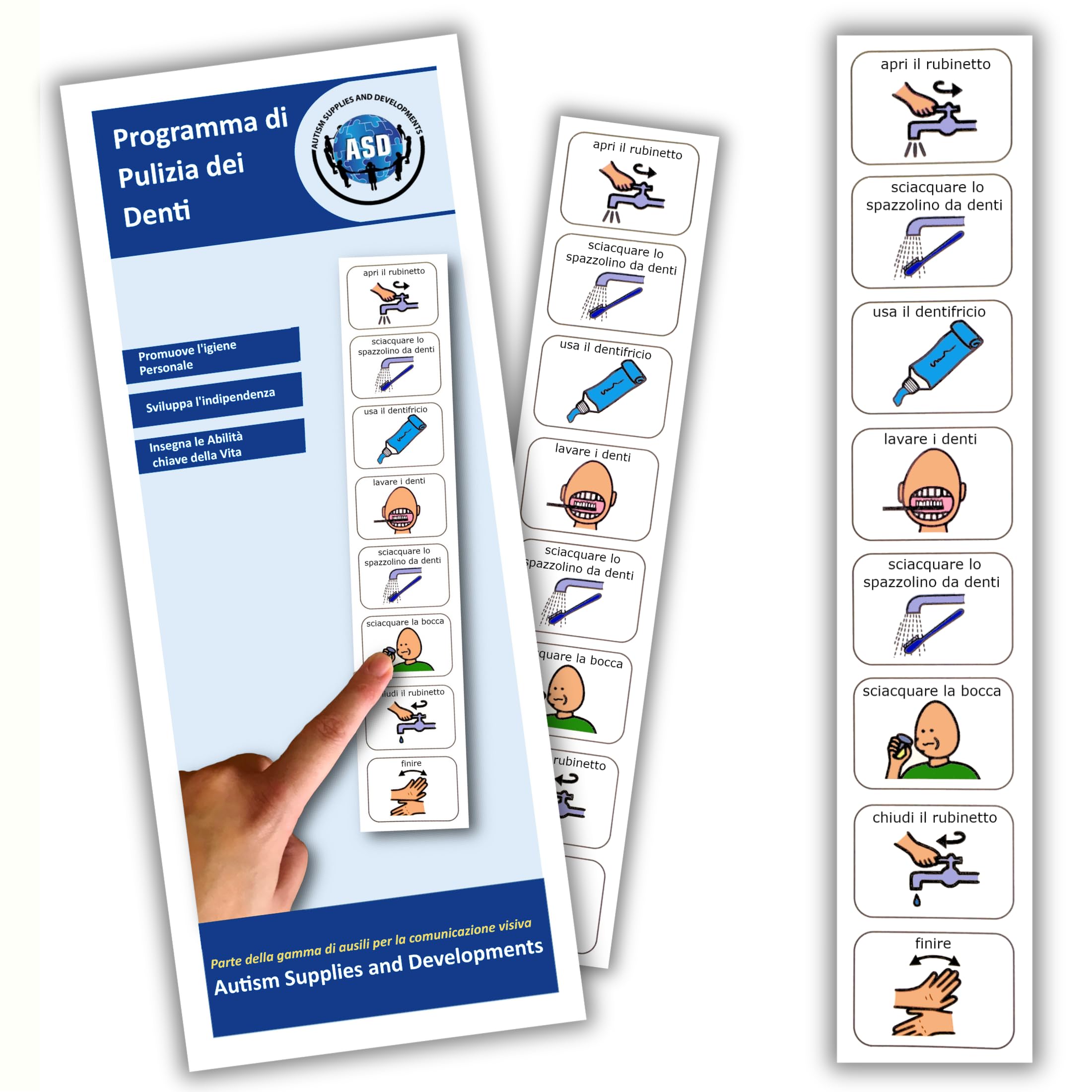 Plastic Visual Cleaning Teeth Schedule (Italian)