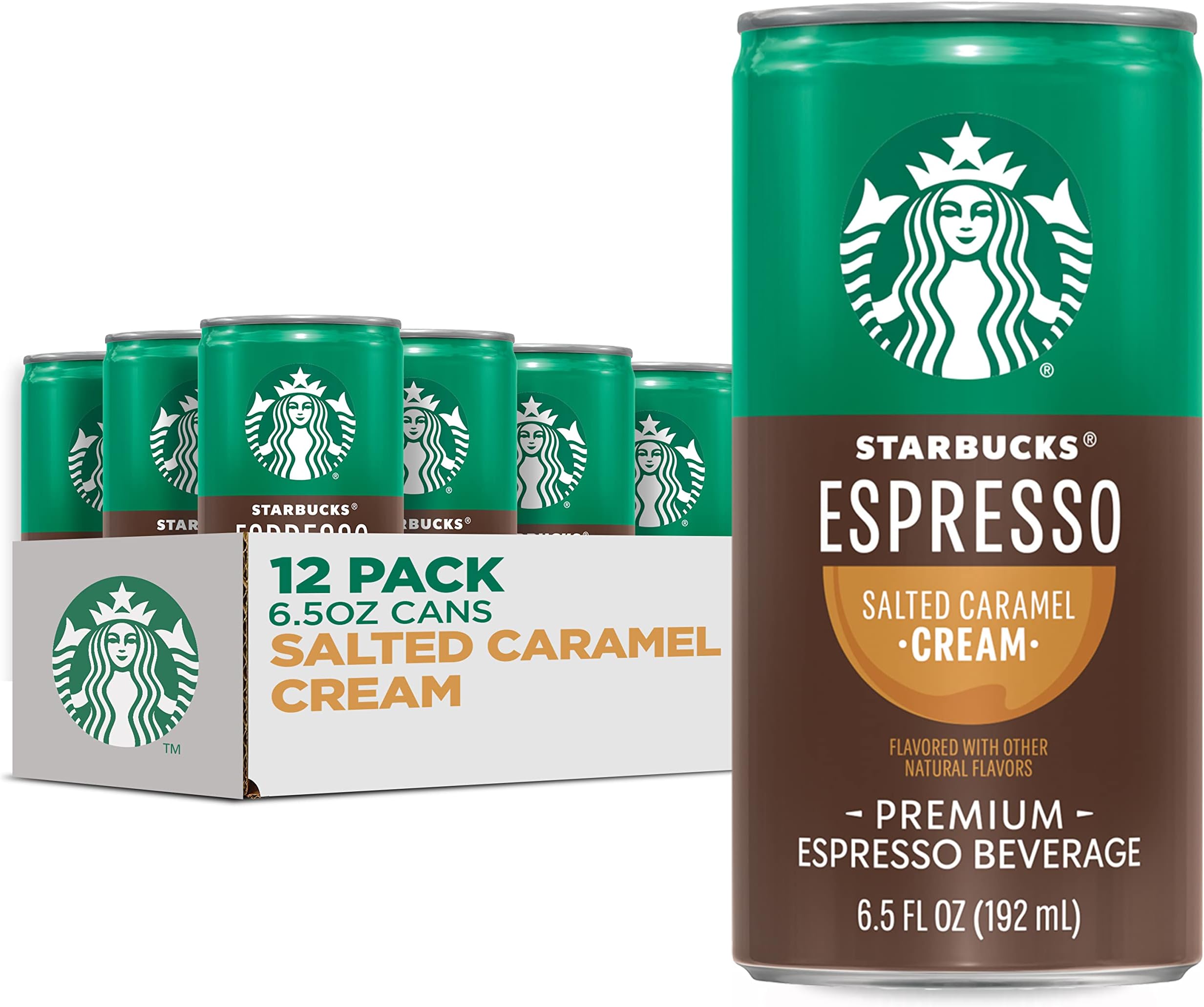 Espresso and Cream, Salted Caramel, 6.5 fl oz Cans (12 Pack), Iced Coffee Drink