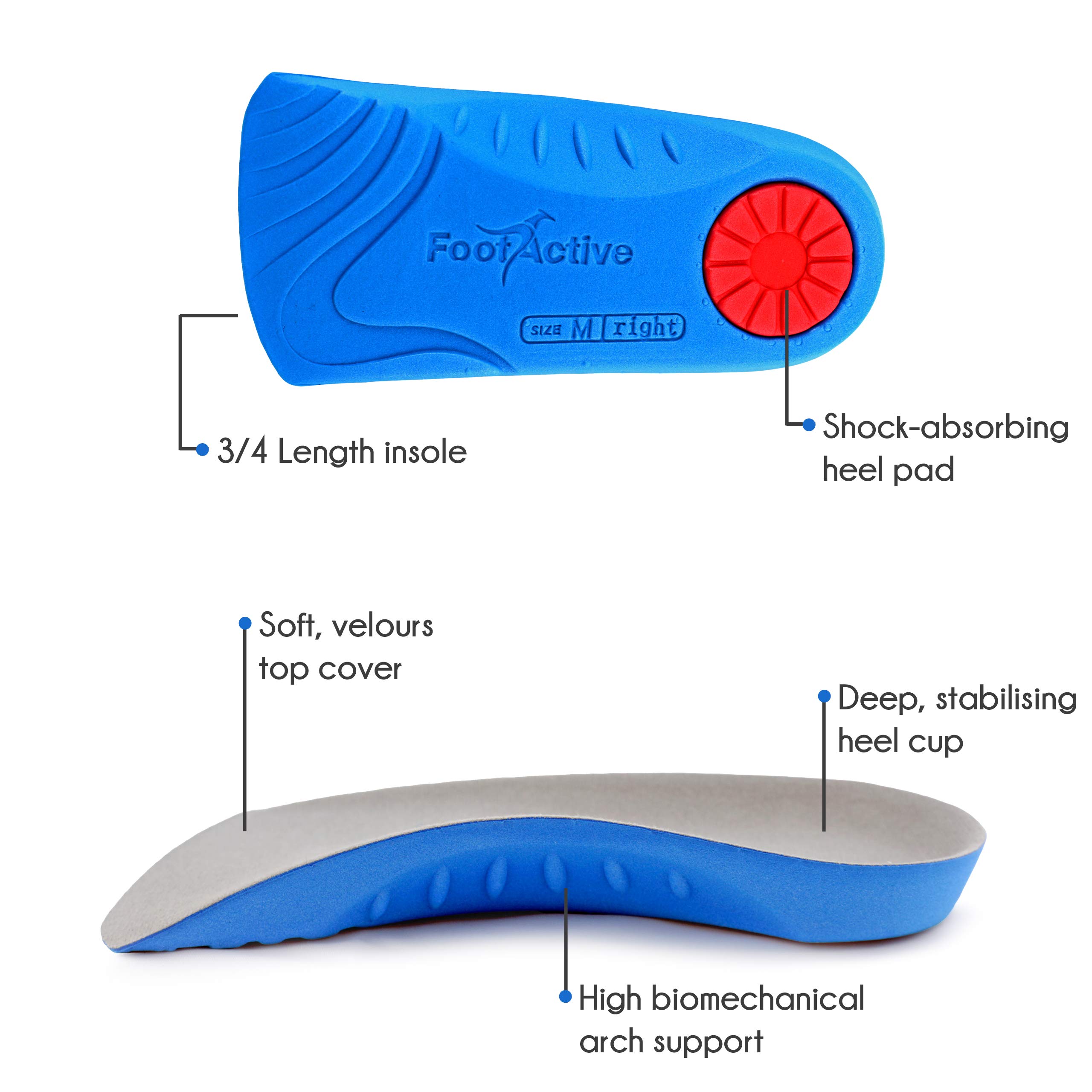 Orthotic Insole with Arch Support FootActive MEDICAL 3/4 Insoles