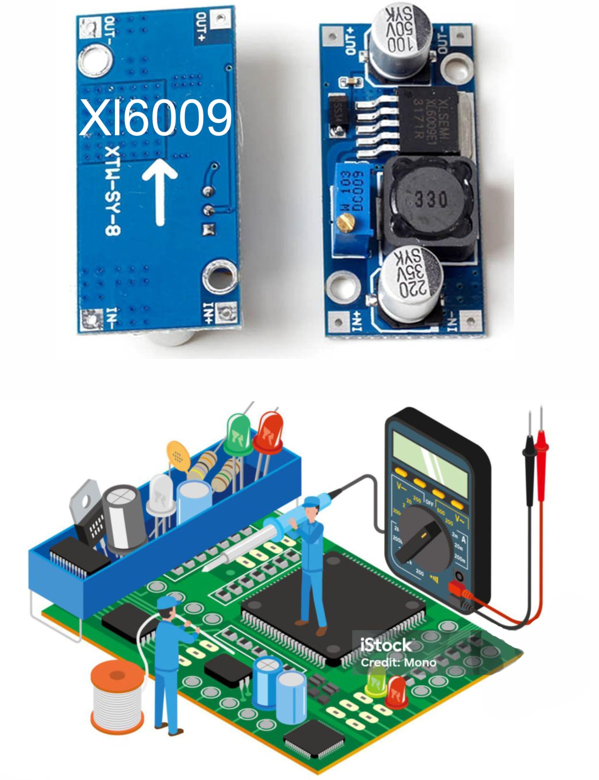 XL6009 DC Step Up Converter, Adjustable Booster Power Supply Module, 3V-32V Input, 5V-35V Output, 4A Mosfet, 94% Efficiency-image-6