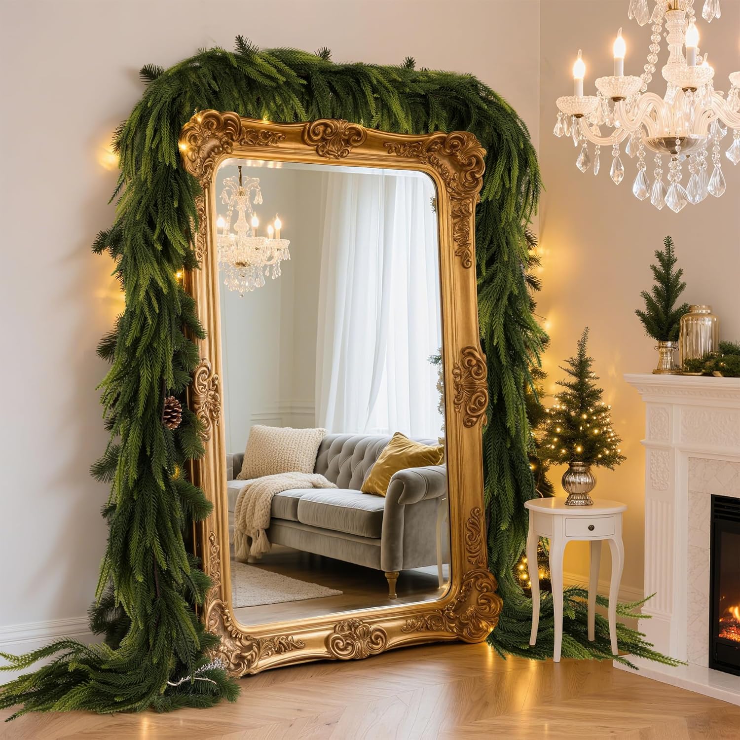 Christmas Garland - Lifelike Norfolk Pine Garland, Durable Faux Greenery for All Seasons, Perfect for Home Decor, Weddings & Holidays, Care-Free & Beautiful Gift Idea (6FT) - Image 2