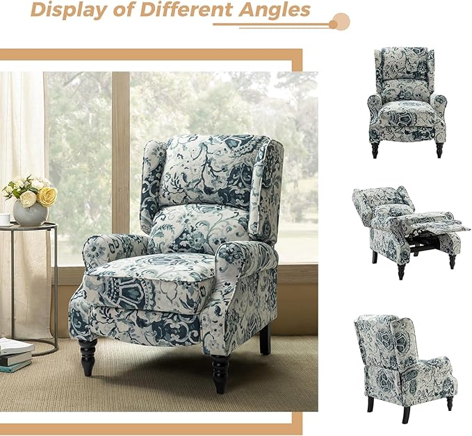 Sillón Reclinable Acolchado Floral 1 Cuerpo Moderno miniatura 3
