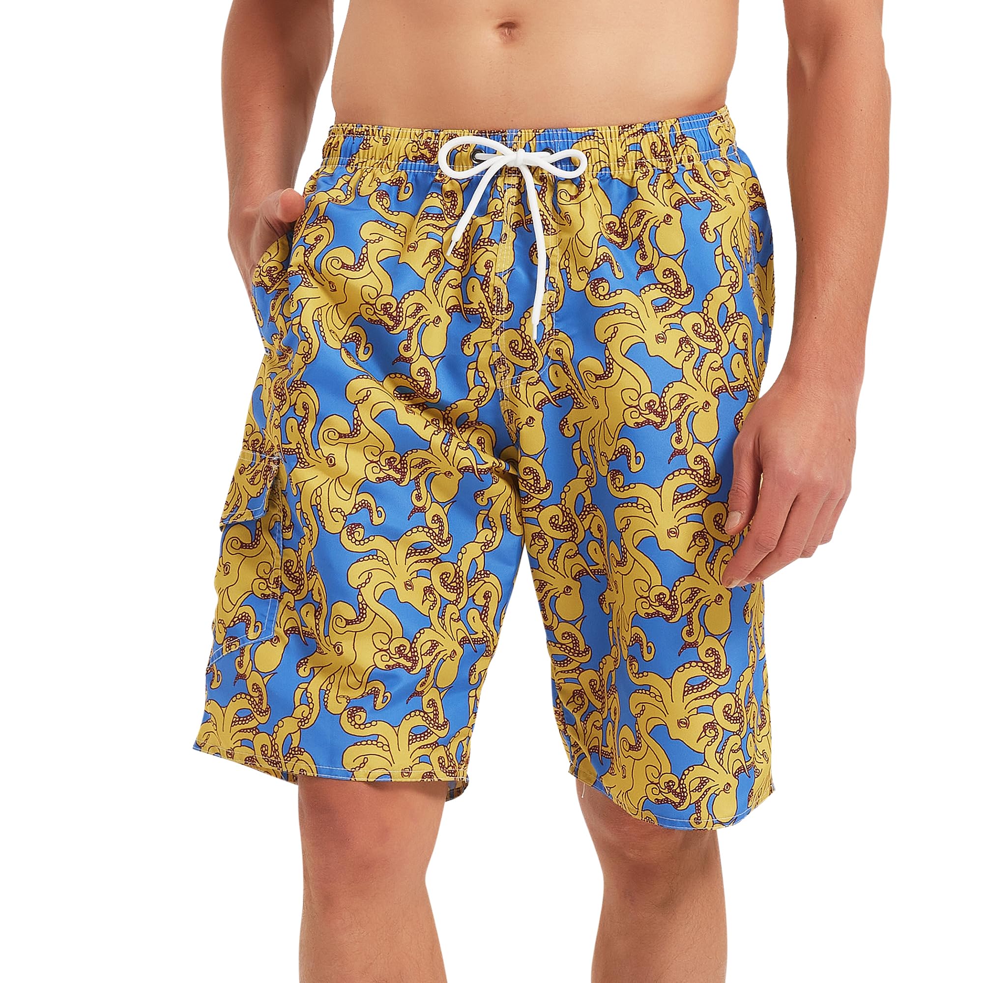 NIMeng Herren Badehose – Schnelltrocknend, 17,8 Cm Innennaht, Mit Netzfutter, Elastischer Bund