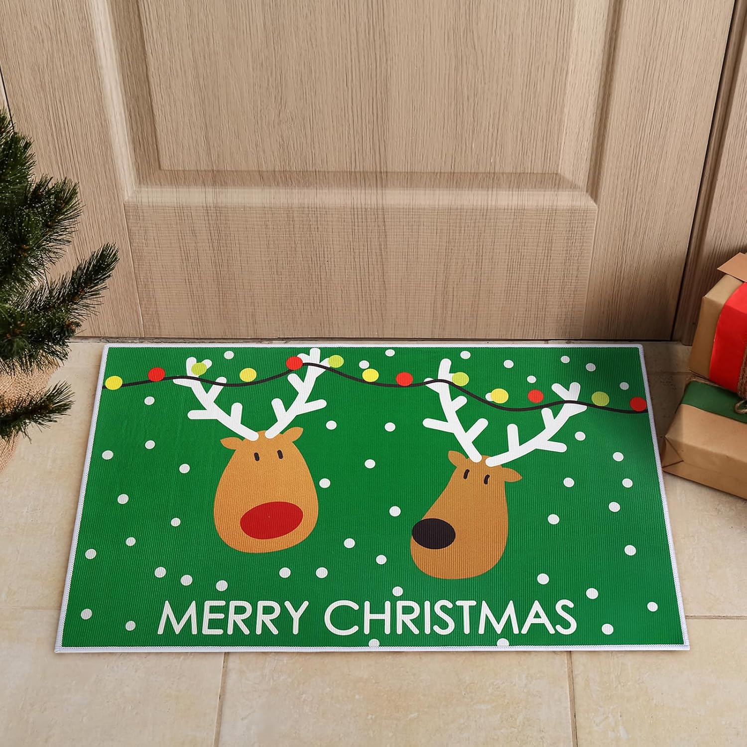 Atisoner Christmas Door Mat Outdoor Indoor, 30’’ X 18