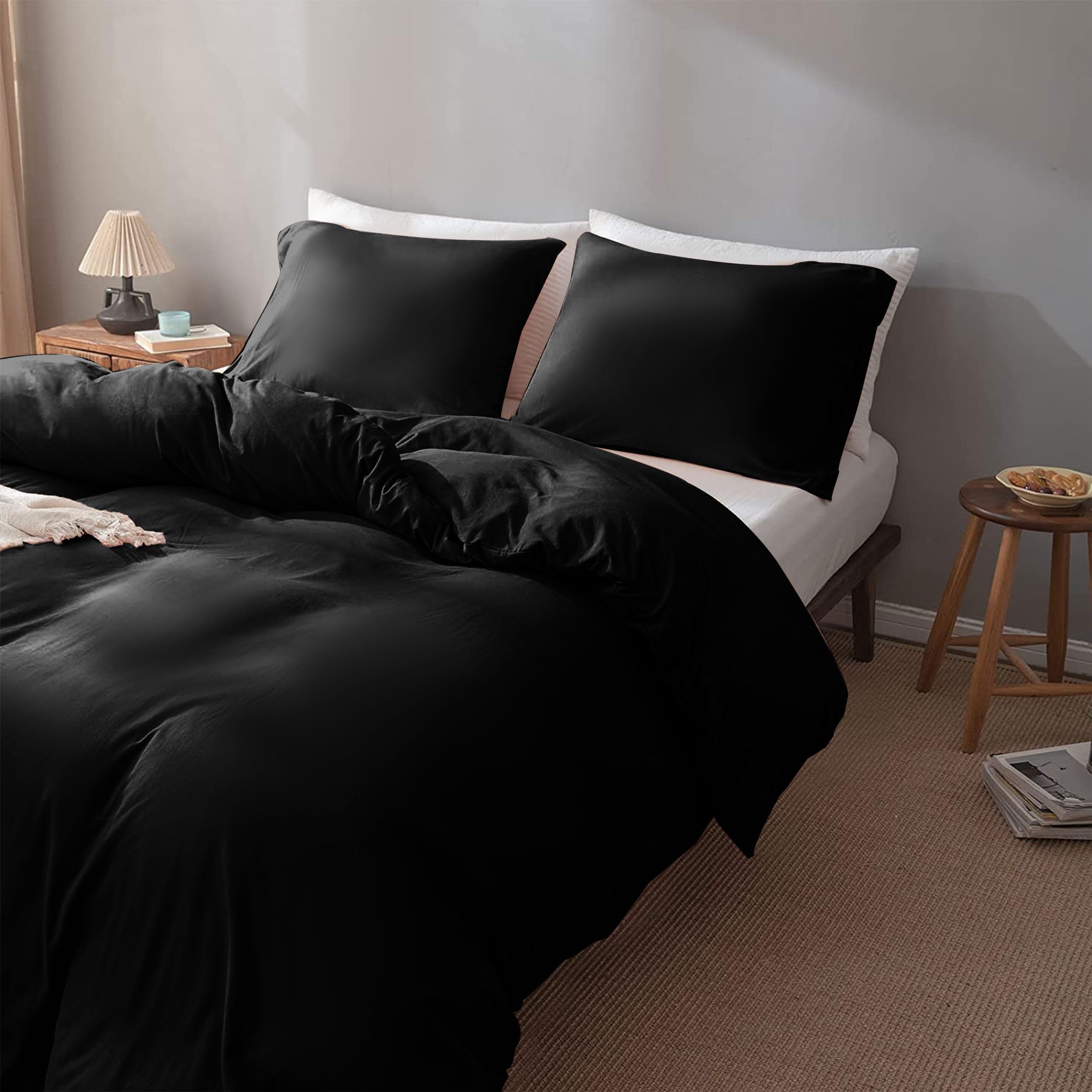 Yorkshire Bedding Super King Size Duvet Set, Soft & Breathable Brushed Microfibre Plain Duvet Cover with Pillow cases - Image 3