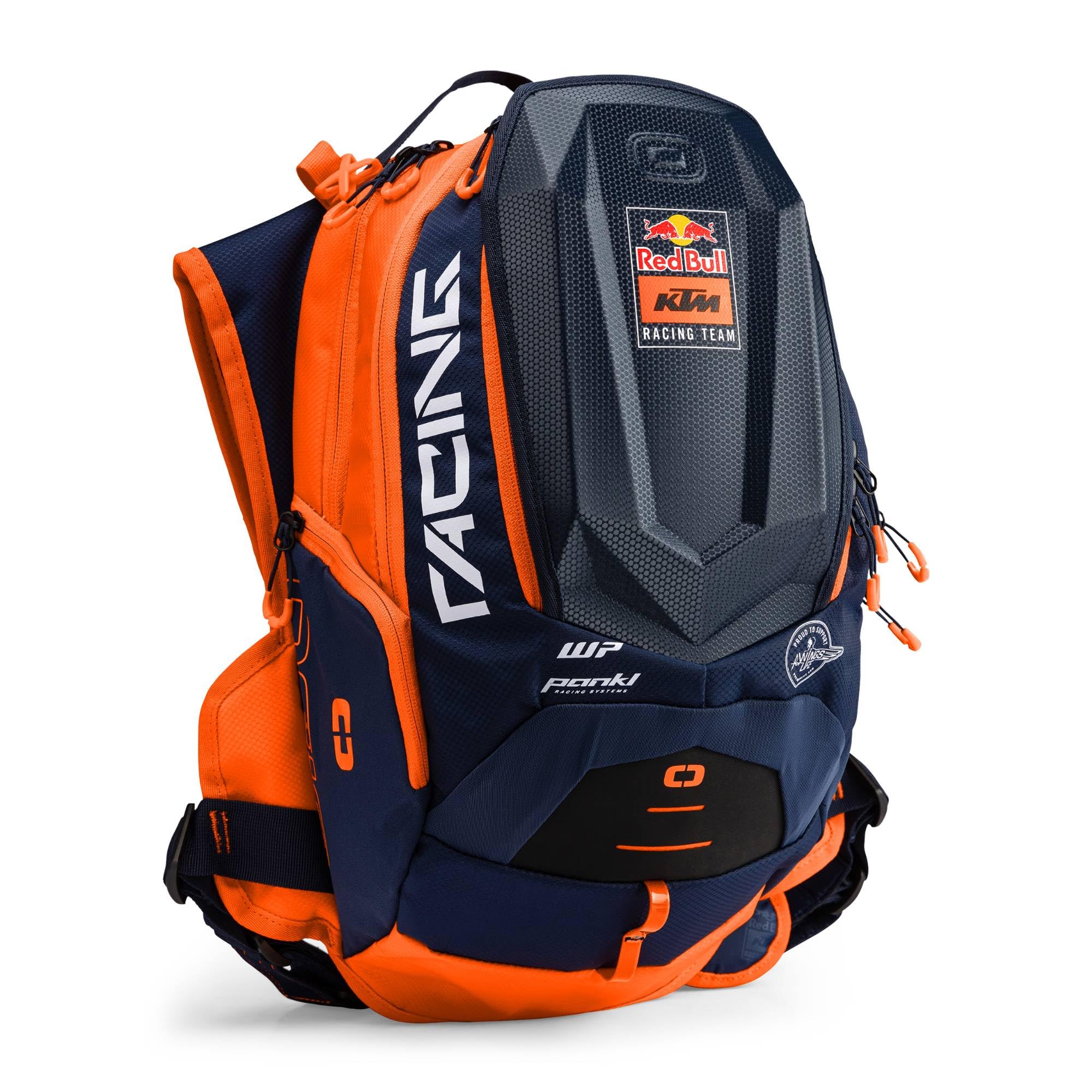 Red Bull ENERGY WEAR RB KTM Racing Dakar Hydration Backpack Rucksack | Offizieller MotoGP Fanartikel - 100% Polyester - Isoliertes Trinkblasenfach - Hard-Shell-Oberfach - Blau/Orange - Motorsport