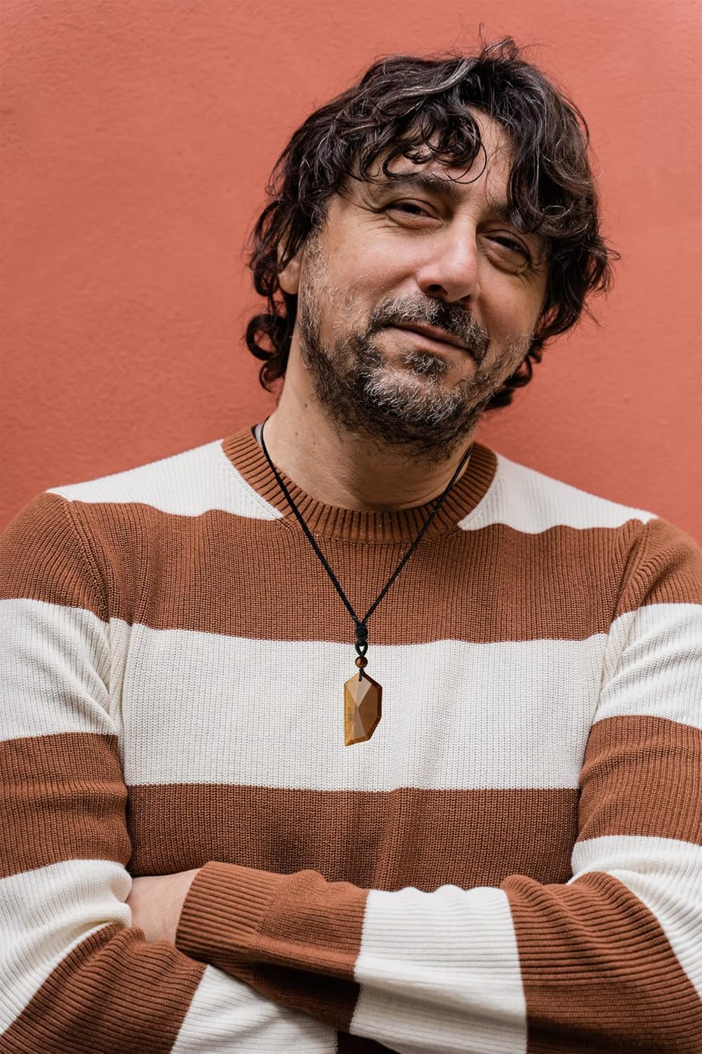 Miniatura 5 de XIANNVXI Collar de piedra de cristal curativo con dije de cuerda negra ajustable con piedras preciosas naturales para hombres y mujeres Cuerda